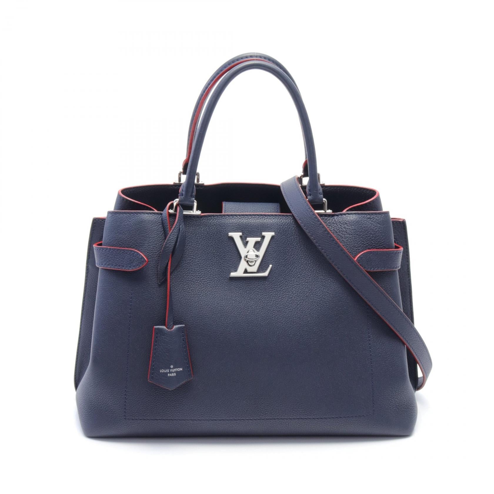 Louis Vuitton Lockme Day Handbag Navy/Red M53645