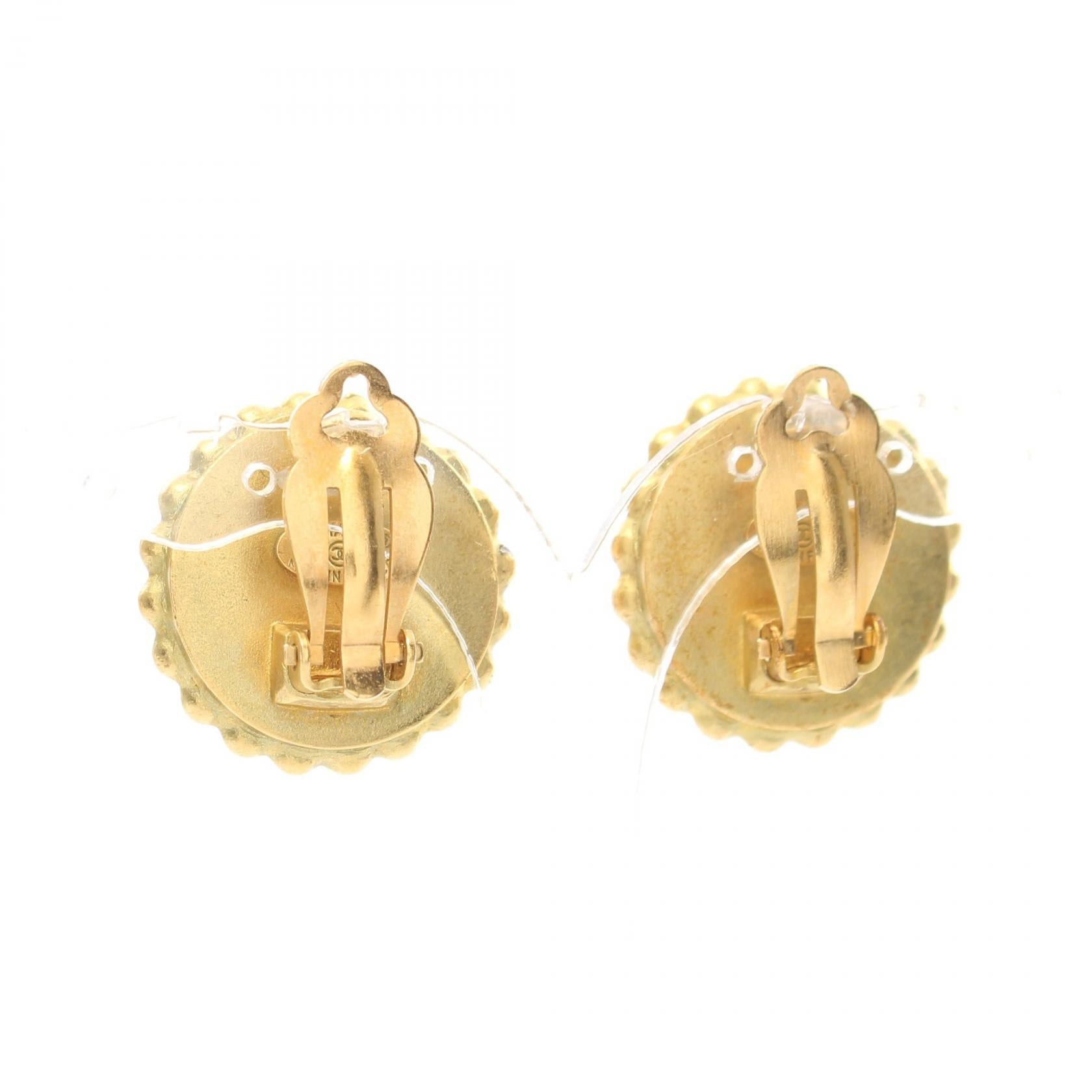 Chanel Coco Mark Earrings Gold/Black