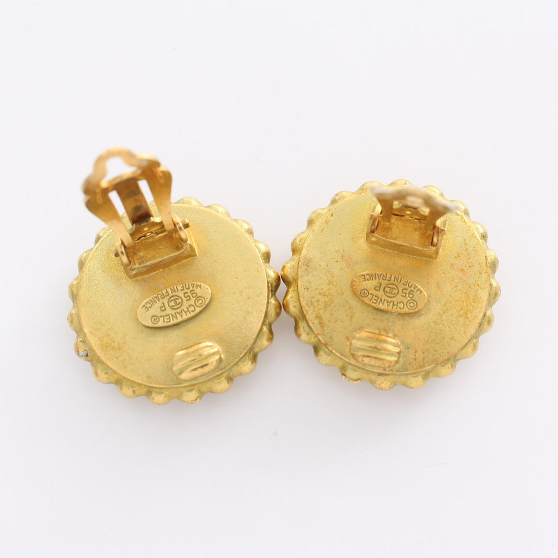 Chanel Coco Mark Earrings Gold/Black