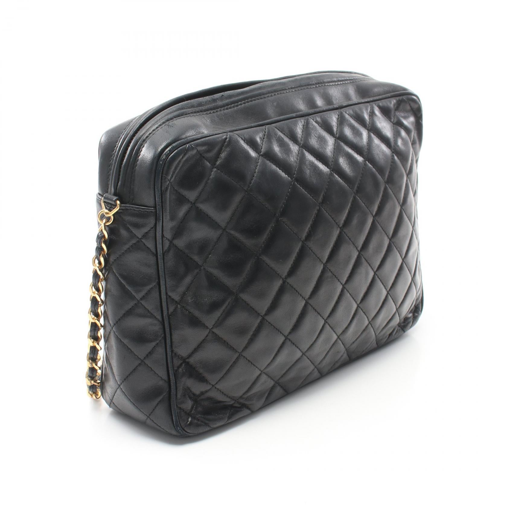 Chanel Lambskin Matelasse Shoulder Bag Black