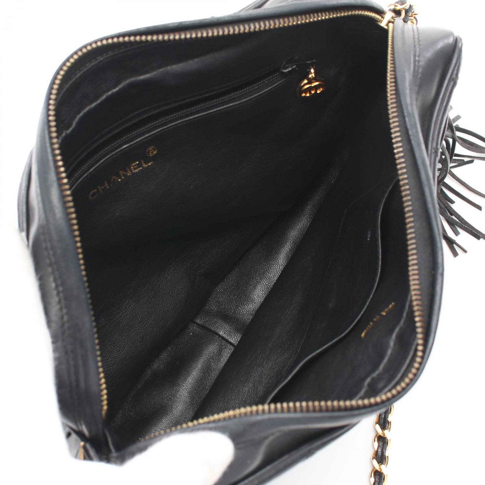 Chanel Lambskin Matelasse Shoulder Bag Black