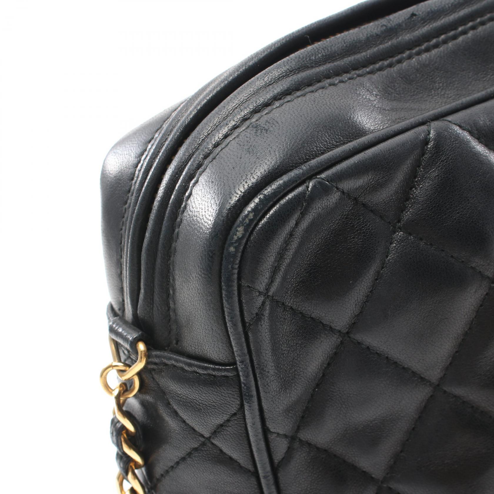 Chanel Lambskin Matelasse Shoulder Bag Black