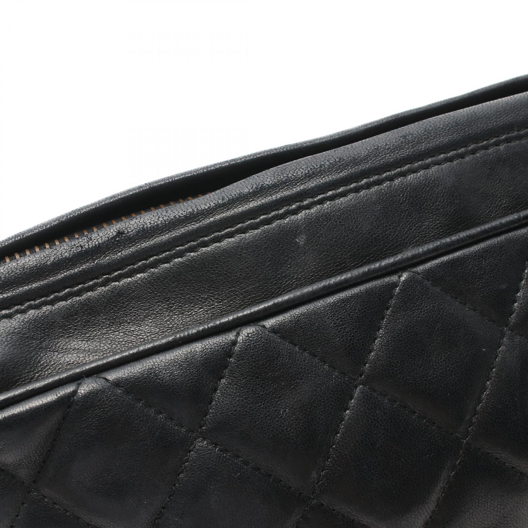 Chanel Lambskin Matelasse Shoulder Bag Black