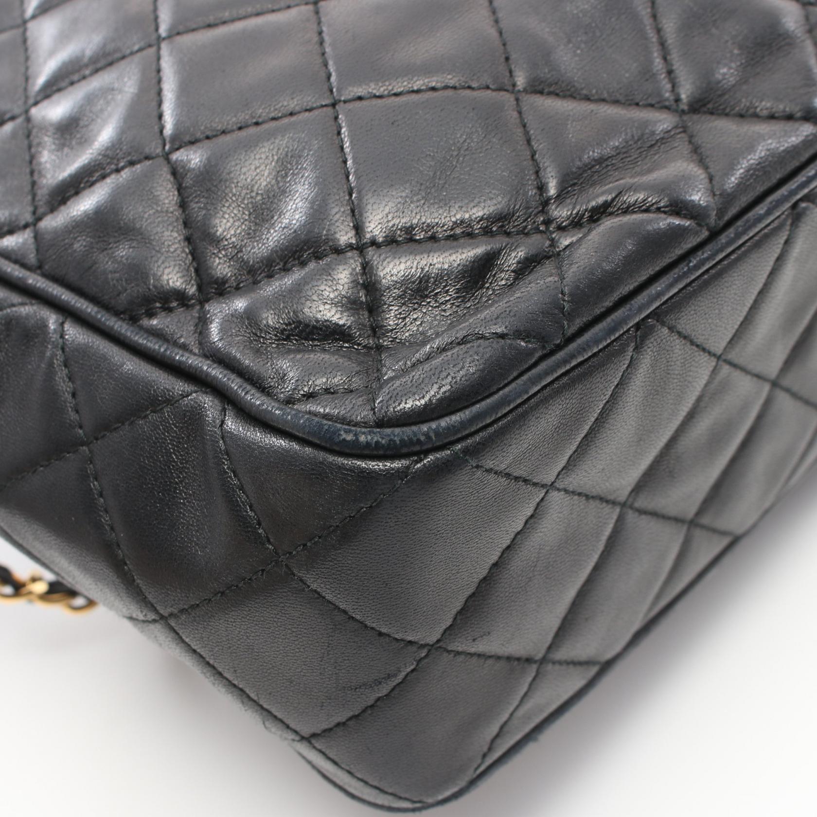 Chanel Lambskin Matelasse Shoulder Bag Black