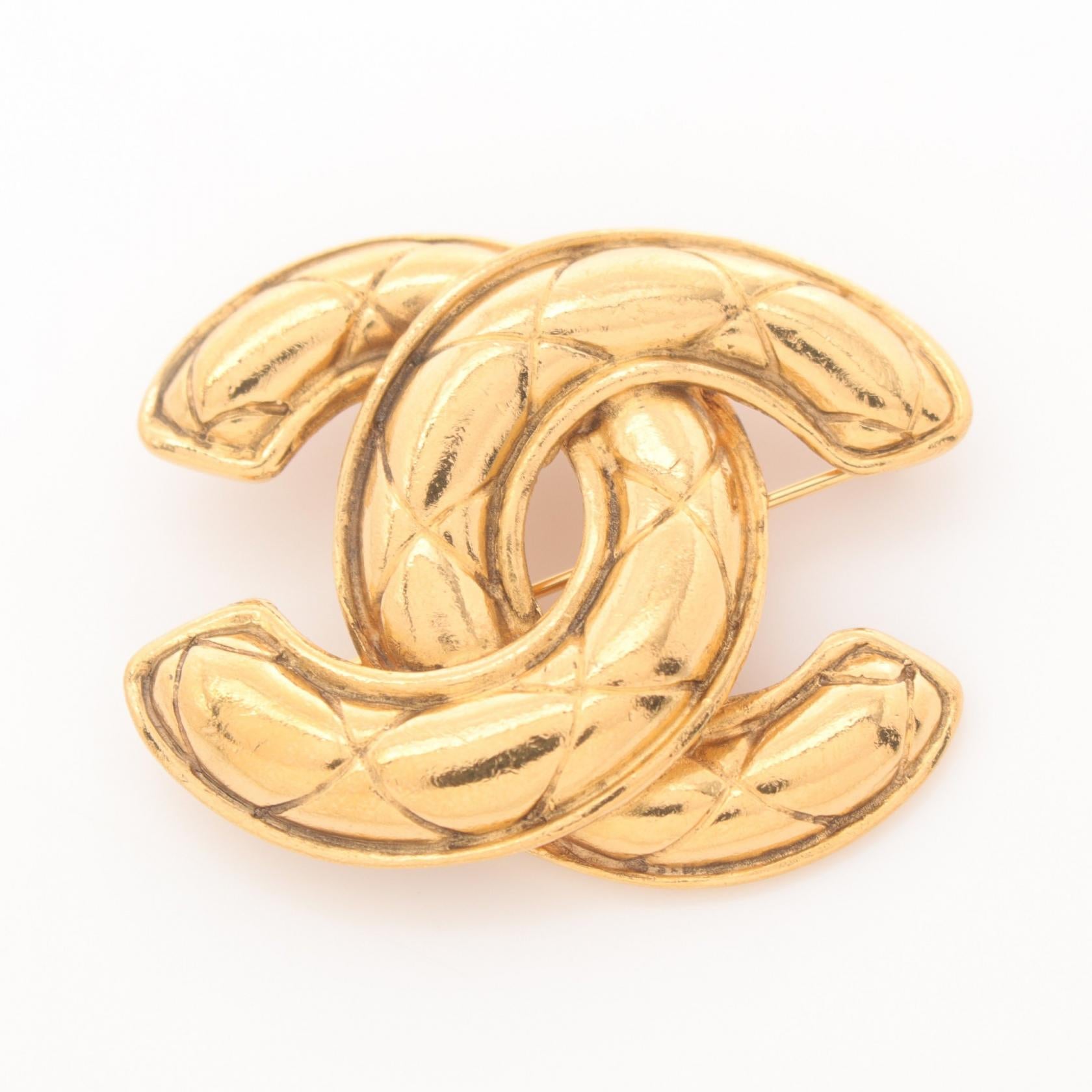 Chanel Coco Mark Brooch Gold Plated