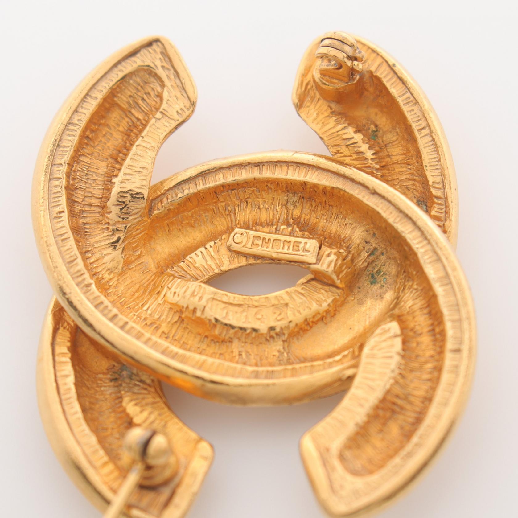 Chanel Coco Mark Brooch Gold Plated