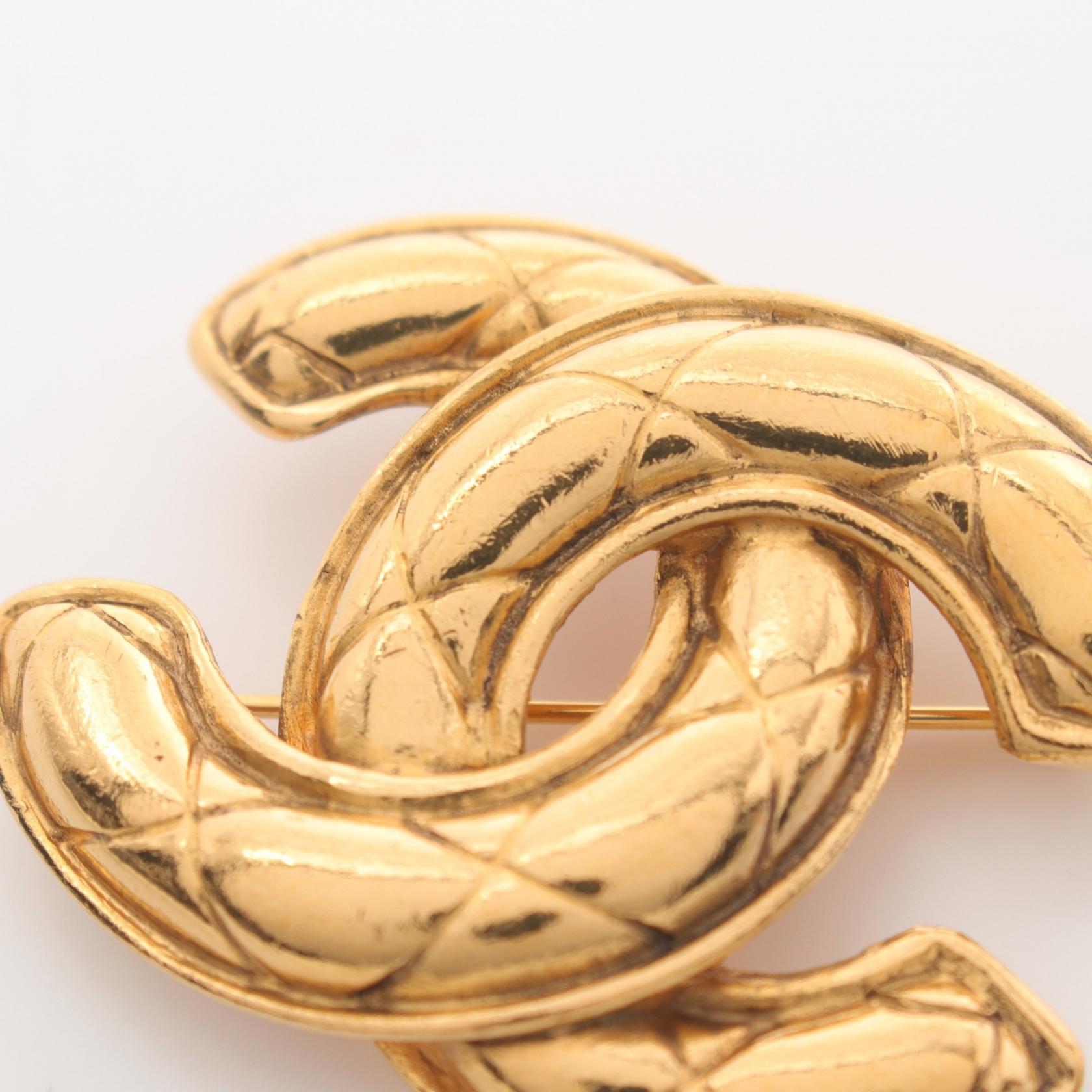 Chanel Coco Mark Brooch Gold Plated