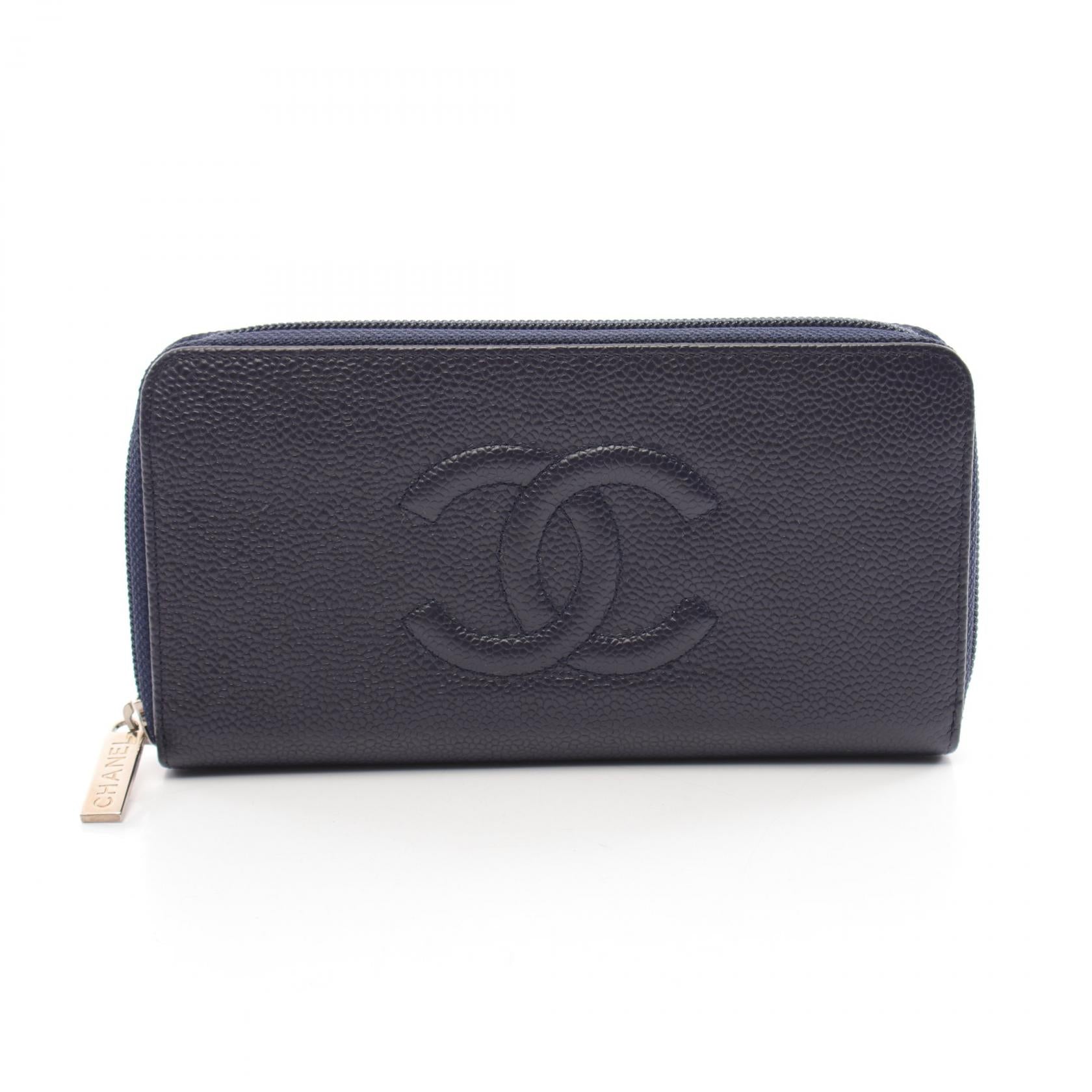 Chanel Caviar Skin Round Wallet Navy A50071