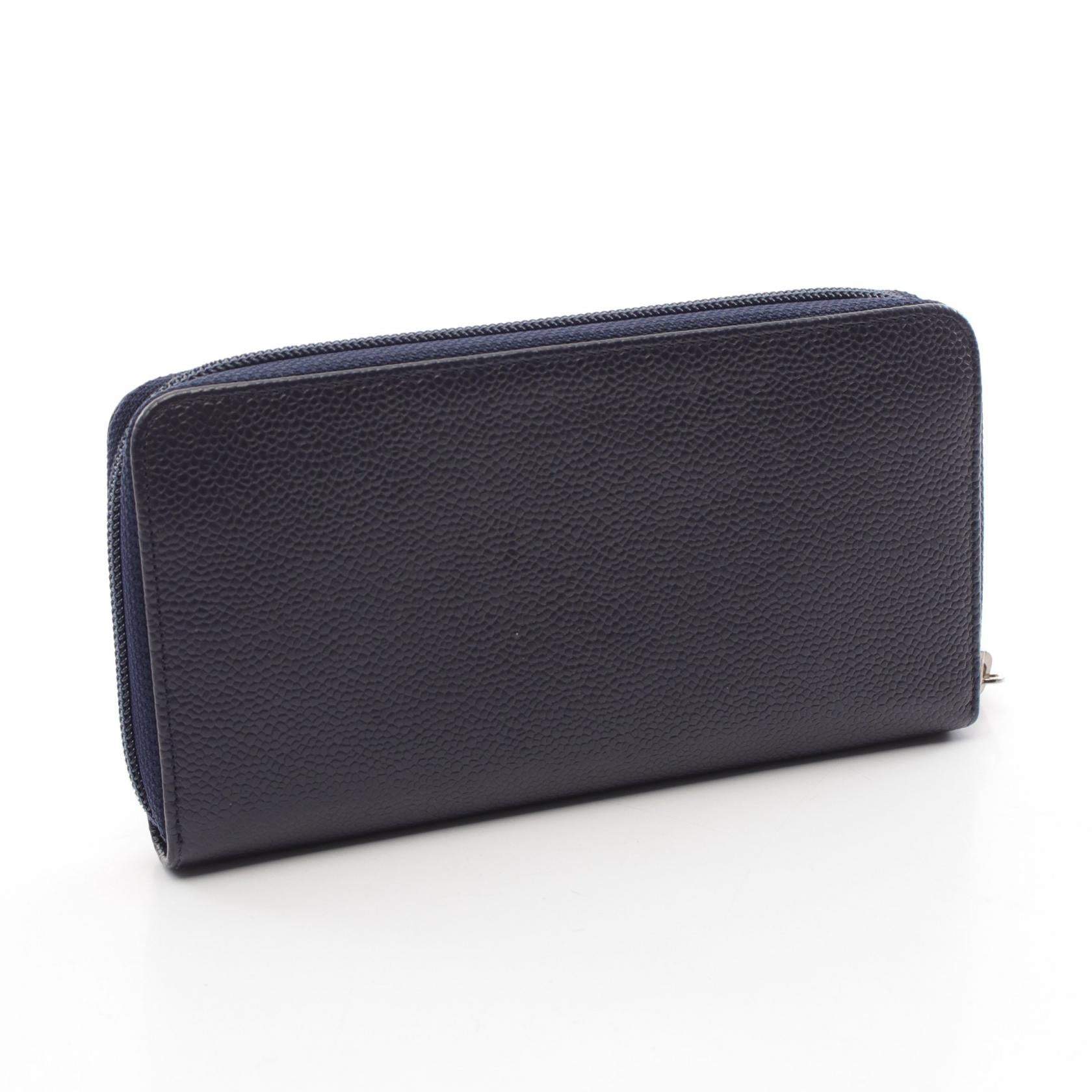 Chanel Caviar Skin Round Wallet Navy A50071