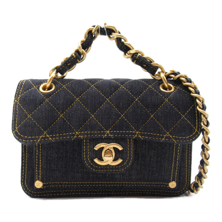 CC Denim Double You Mini Flap Bag