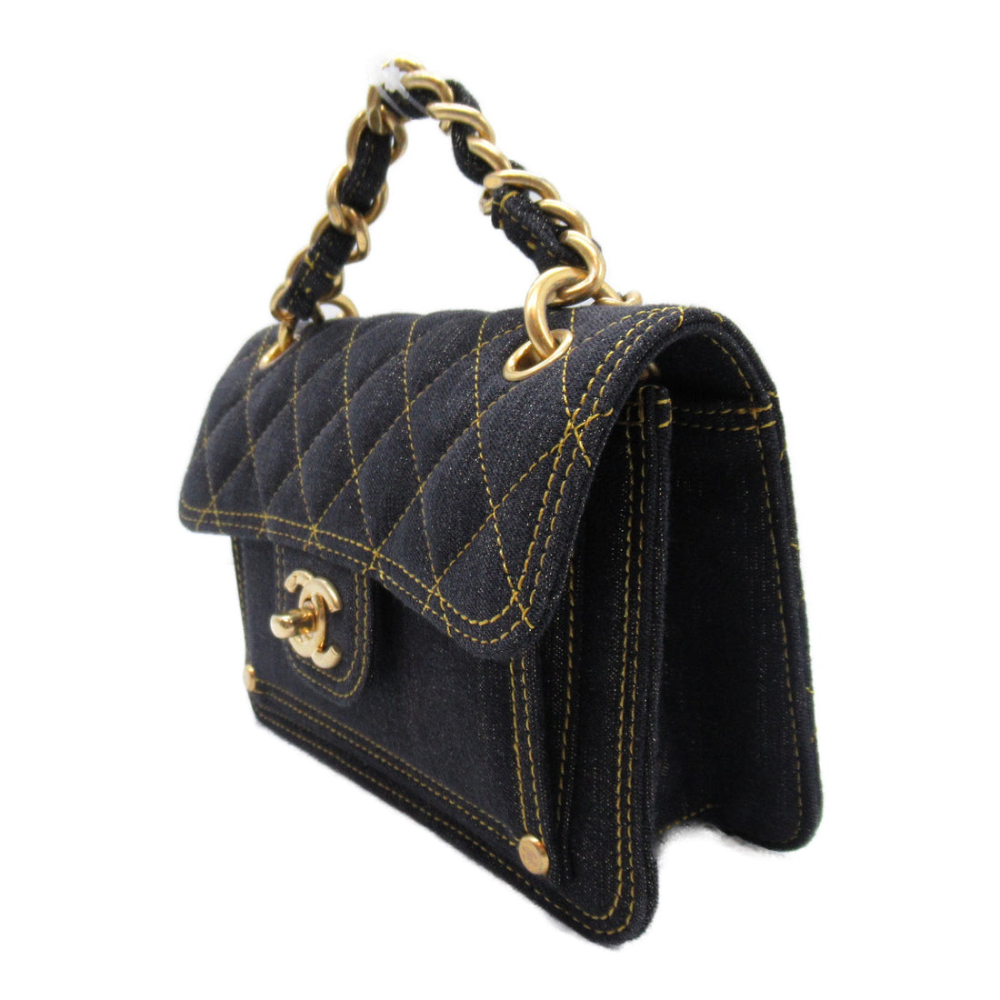 CC Denim Double You Mini Flap Bag