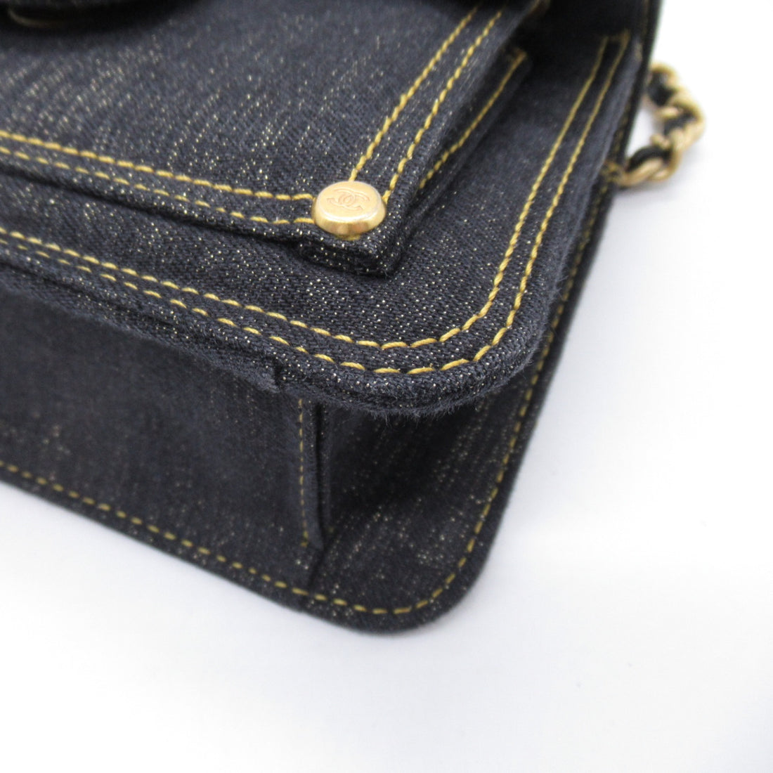 CC Denim Double You Mini Flap Bag