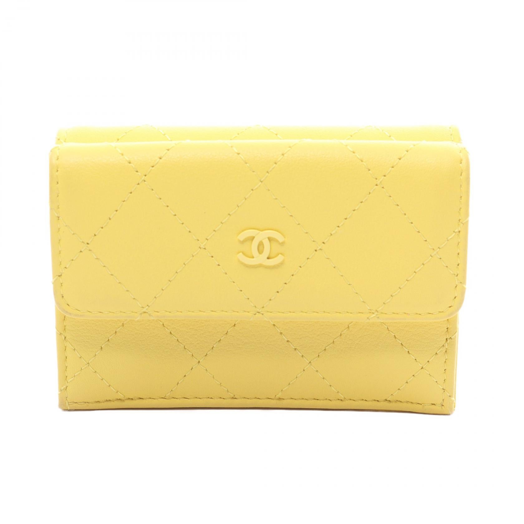 Chanel Leather Matelasse Tri-fold Wallet