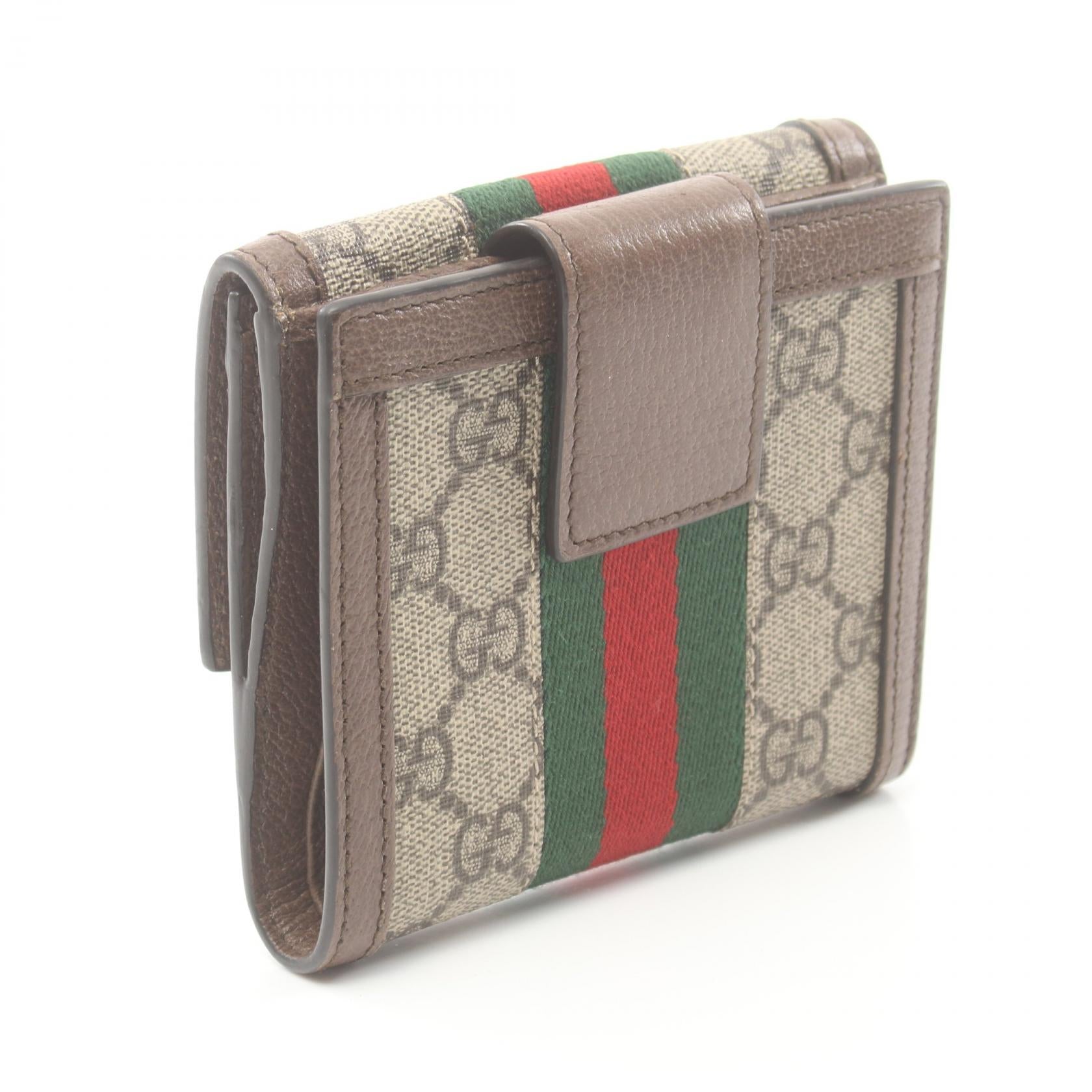 Gucci Ophidia GG Supreme French Flap Wallet