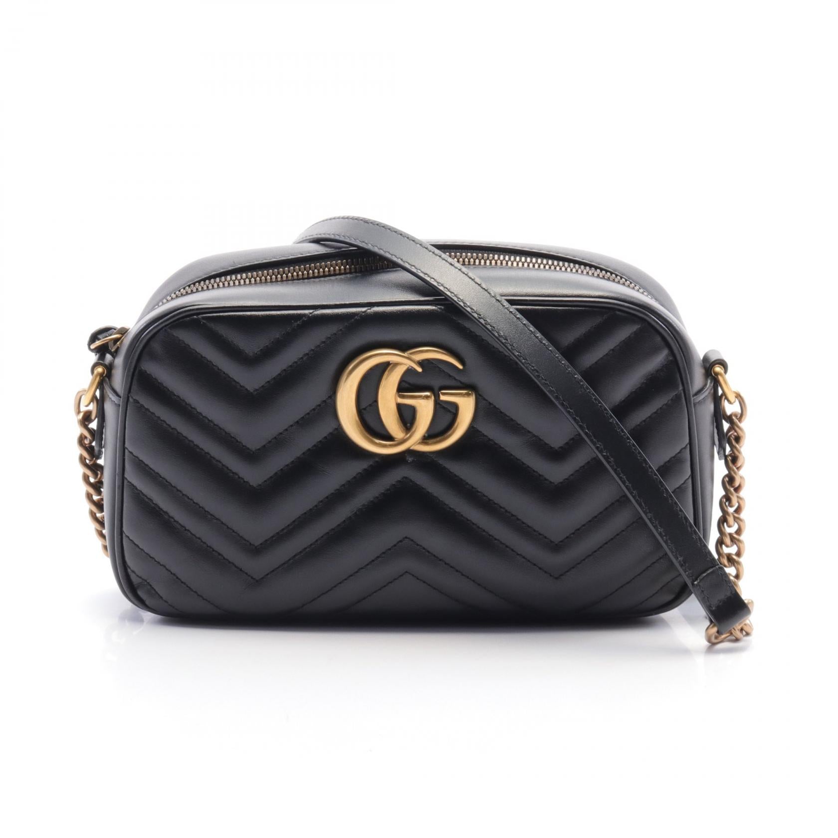 Gucci GG Marmont Leather Shoulder Bag Black