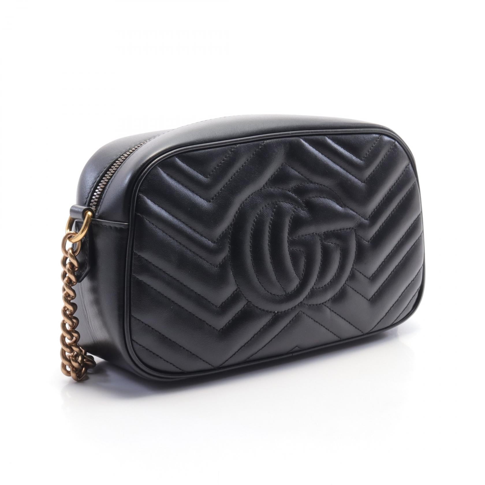 Gucci GG Marmont Leather Shoulder Bag Black