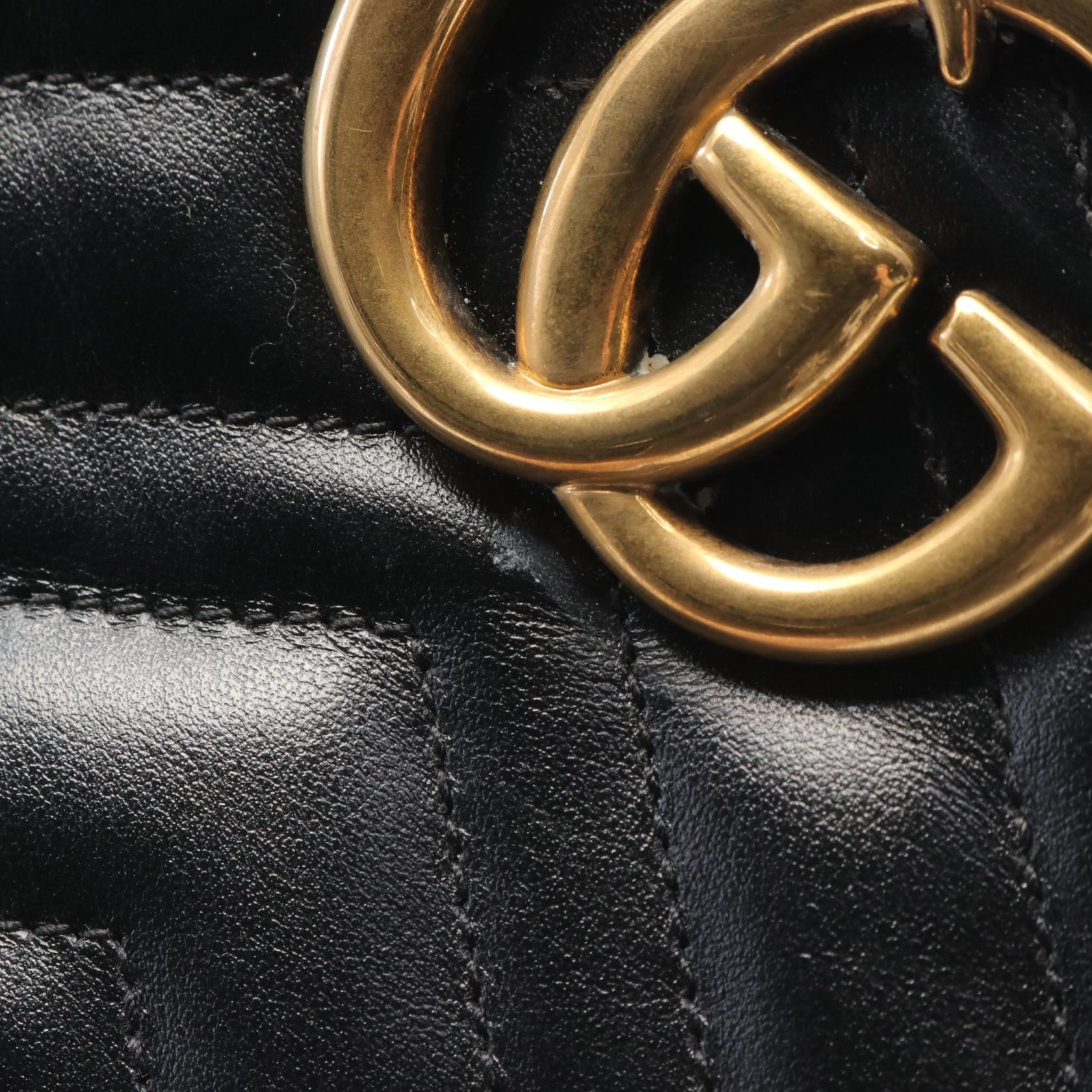 Gucci GG Marmont Leather Shoulder Bag Black