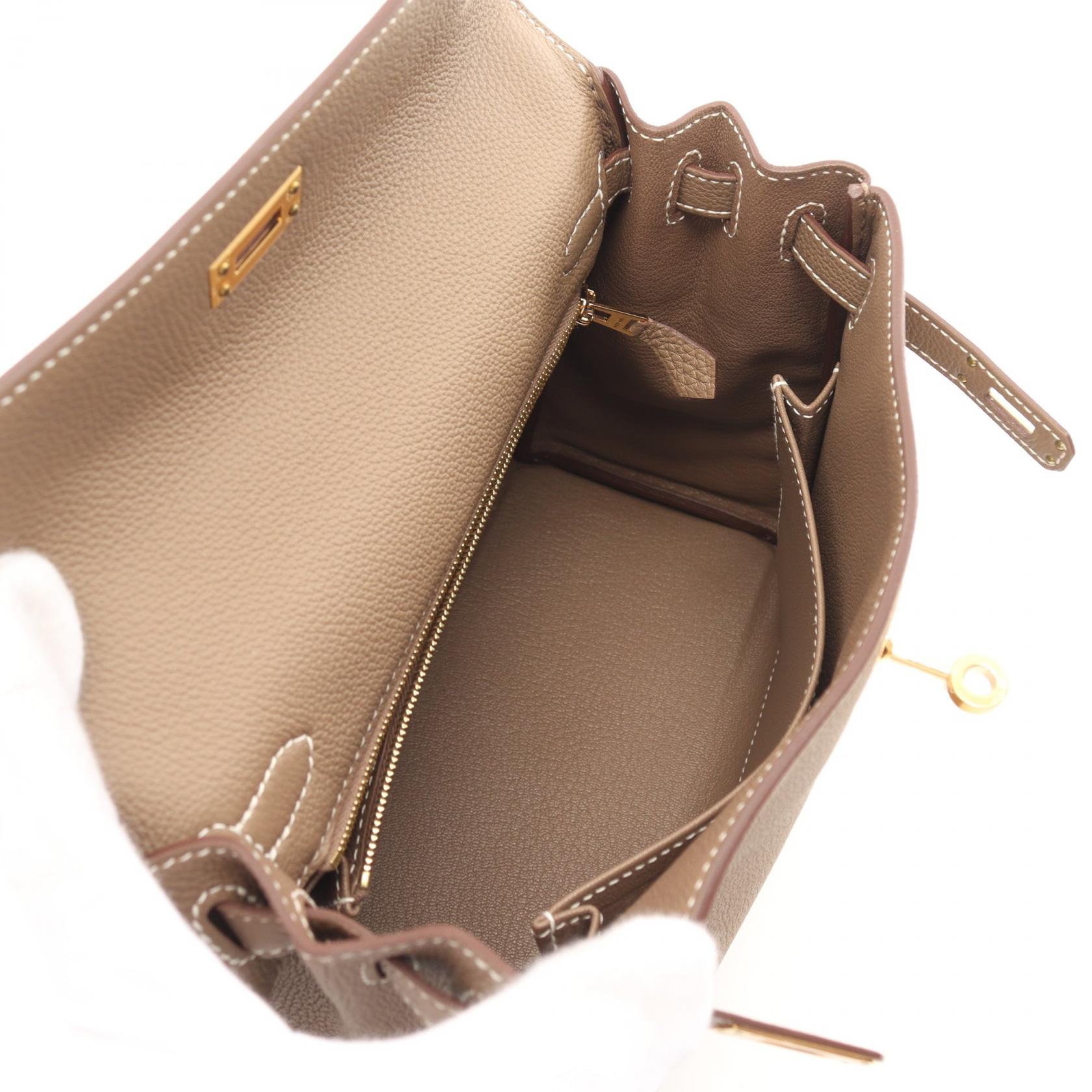 Hermes Kelly 25 Togo Handbag Brown