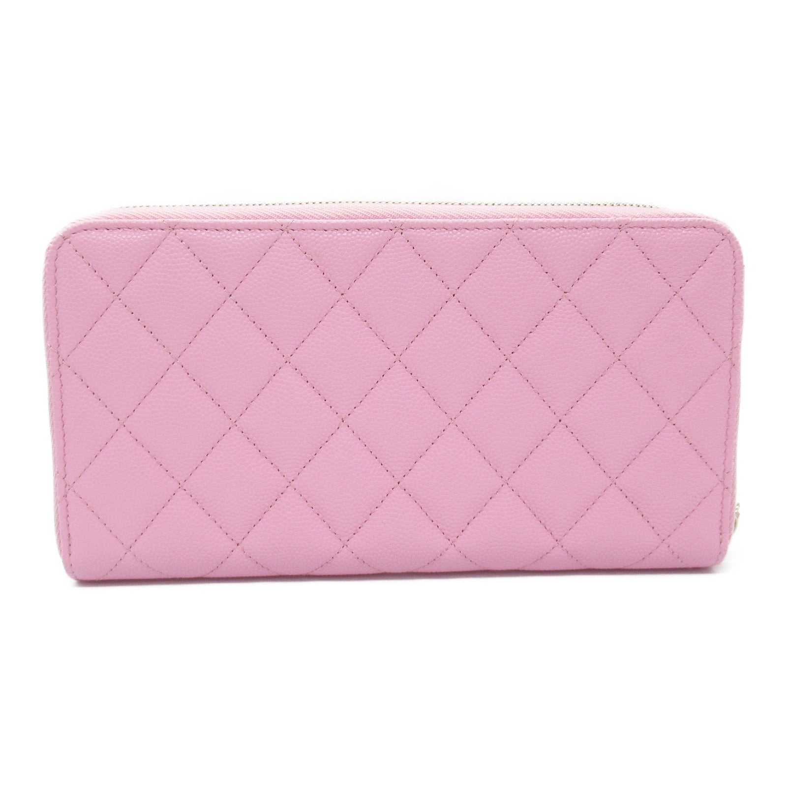 Chanel Matelasse Leather Long Wallet Pink