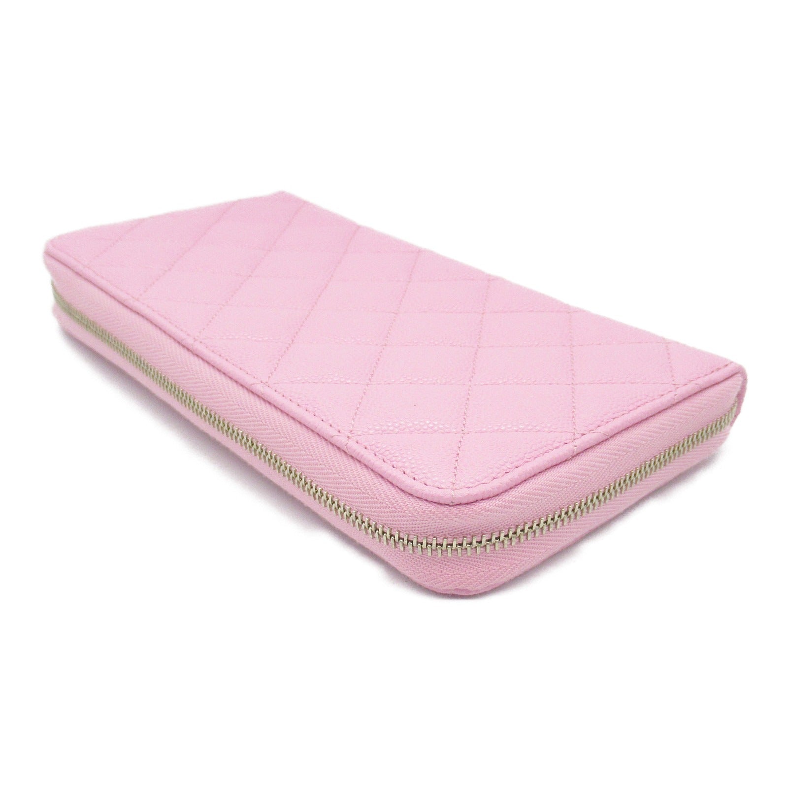 Chanel Matelasse Leather Long Wallet Pink