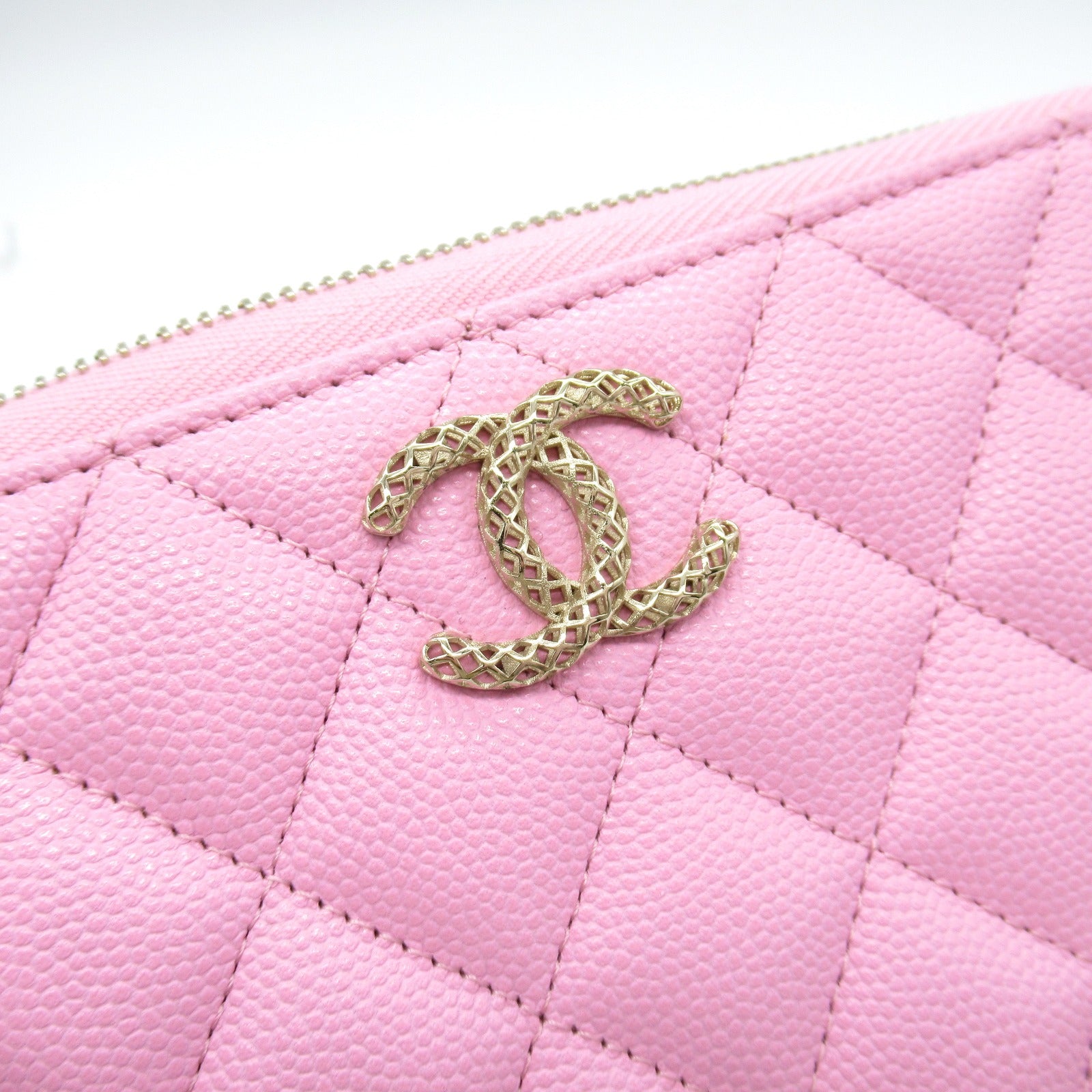 Chanel Matelasse Leather Long Wallet Pink