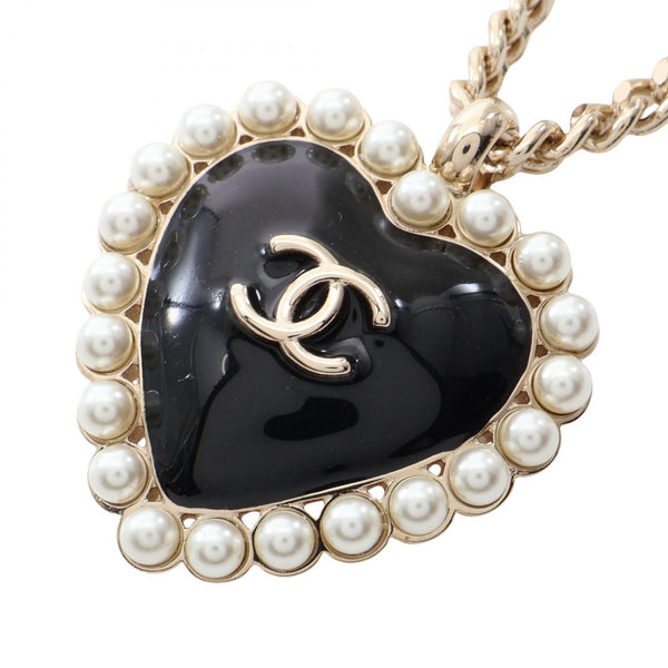Chanel Coco Mark Heart Pearl Necklace