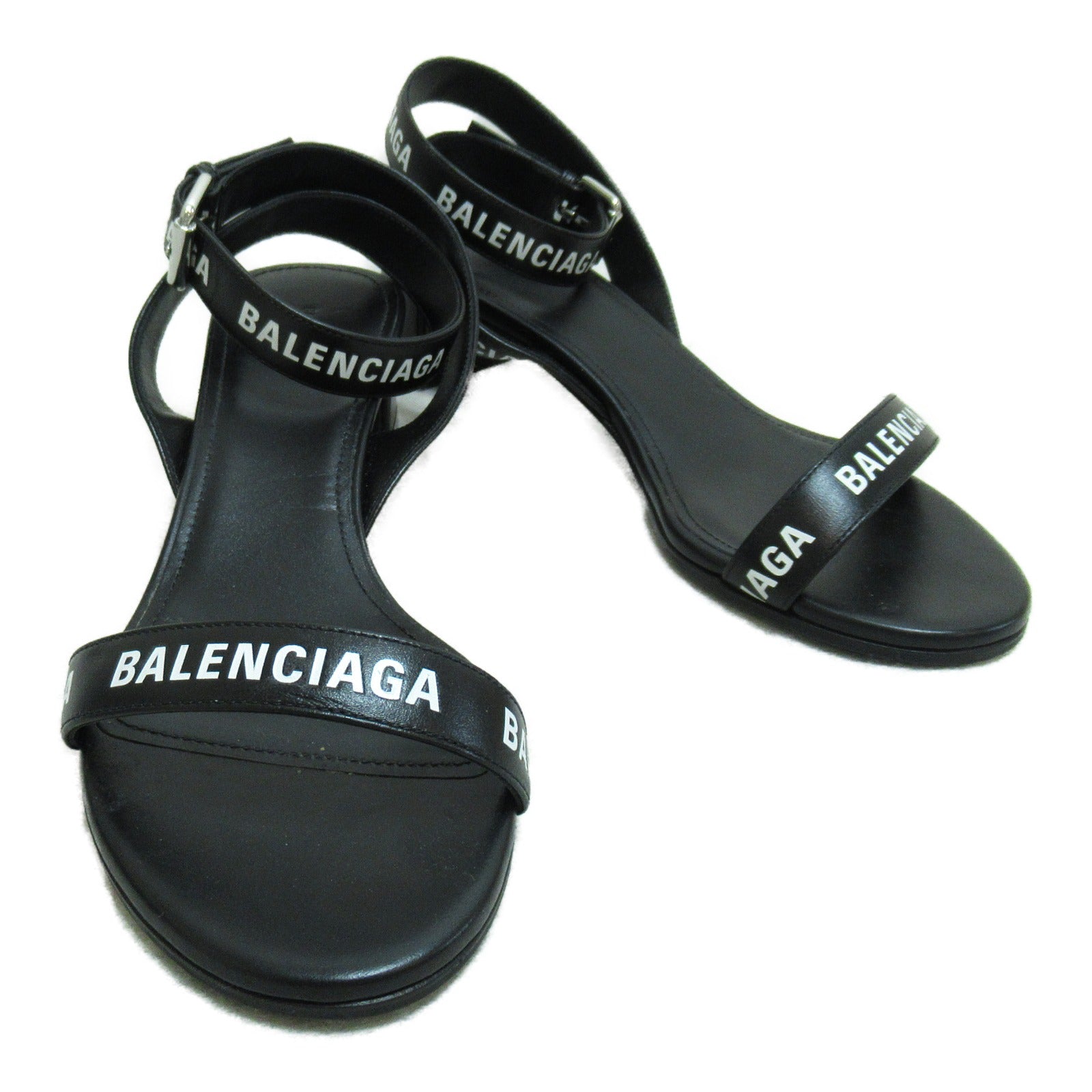 Balenciaga Leather Sandals Black