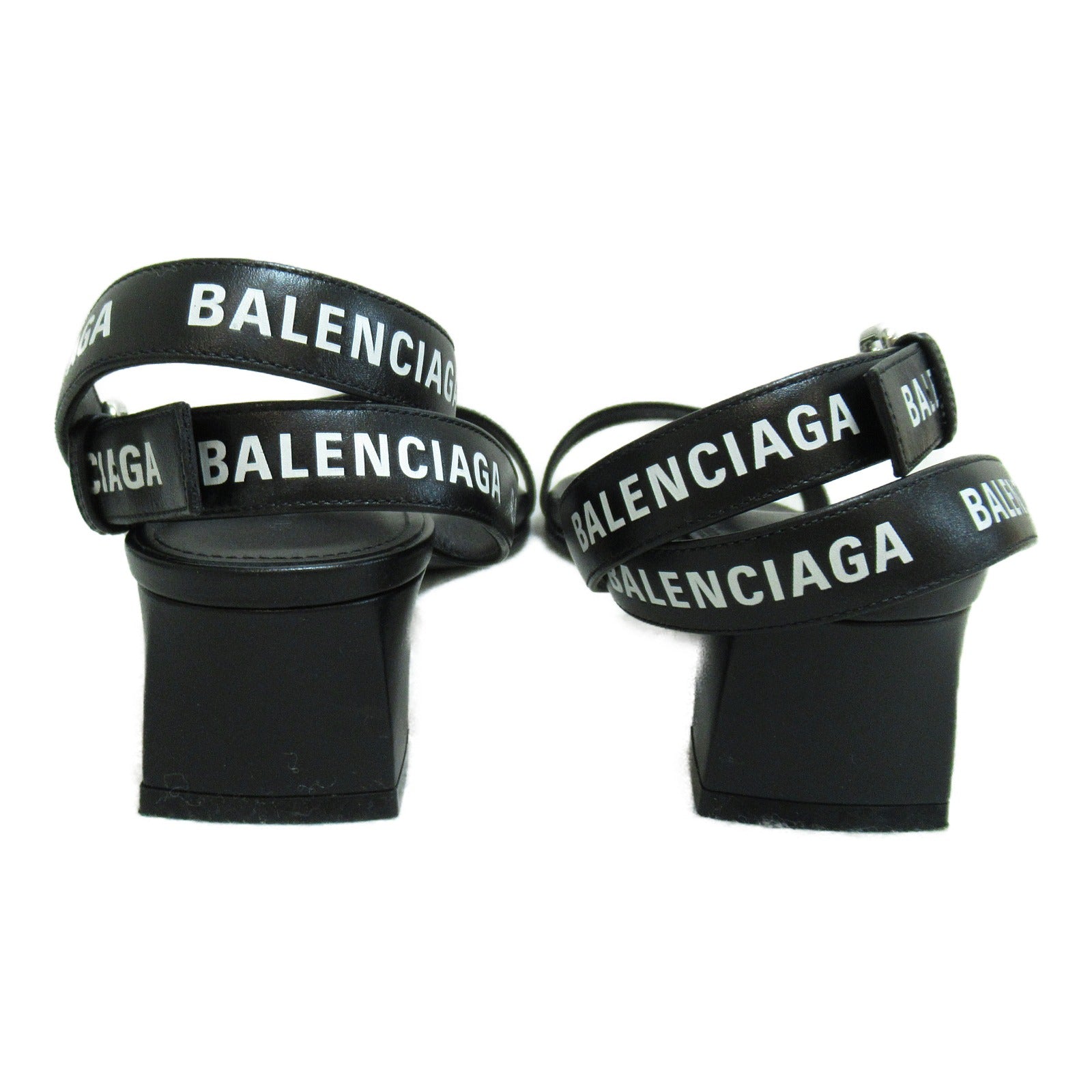 Balenciaga Leather Sandals Black