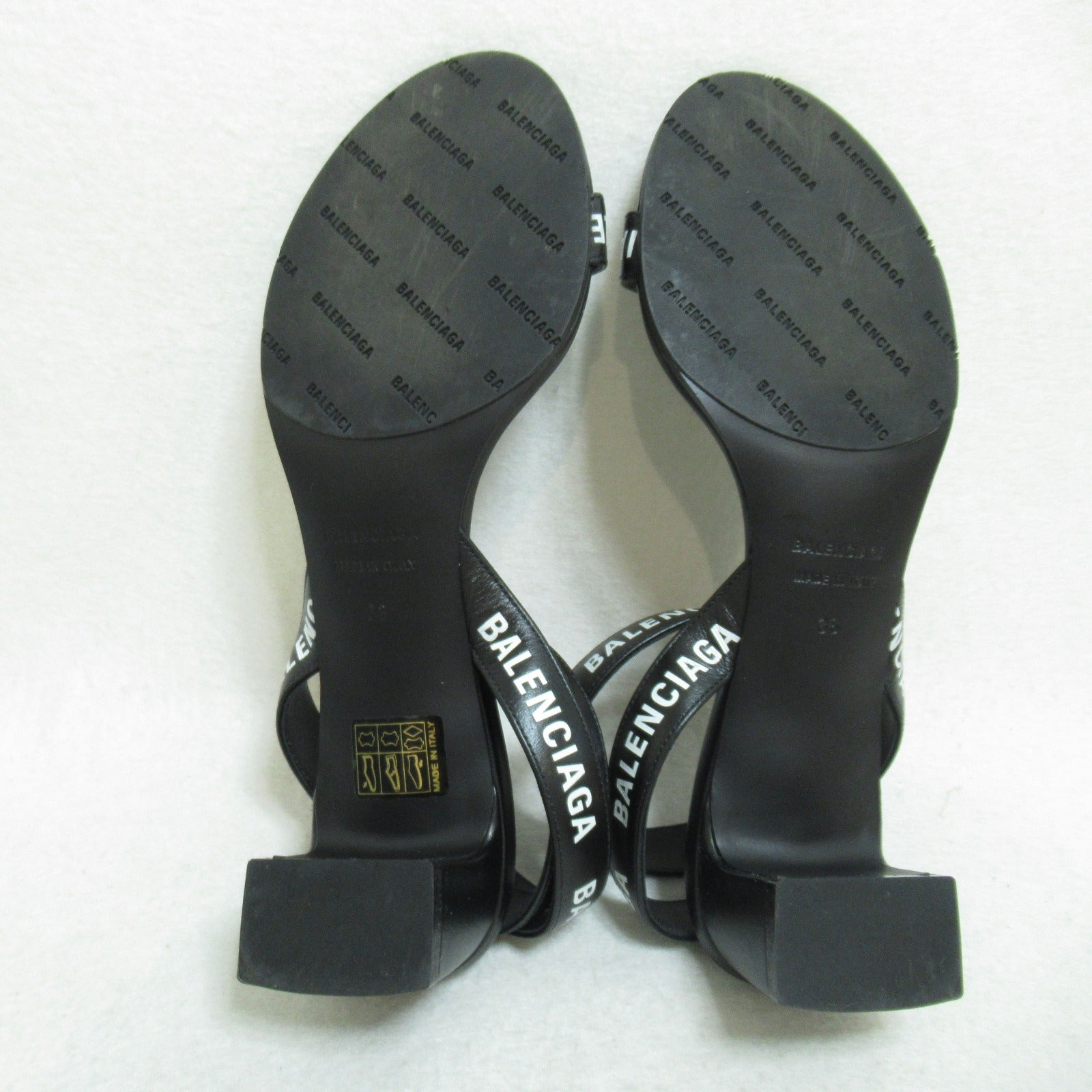 Balenciaga Leather Sandals Black