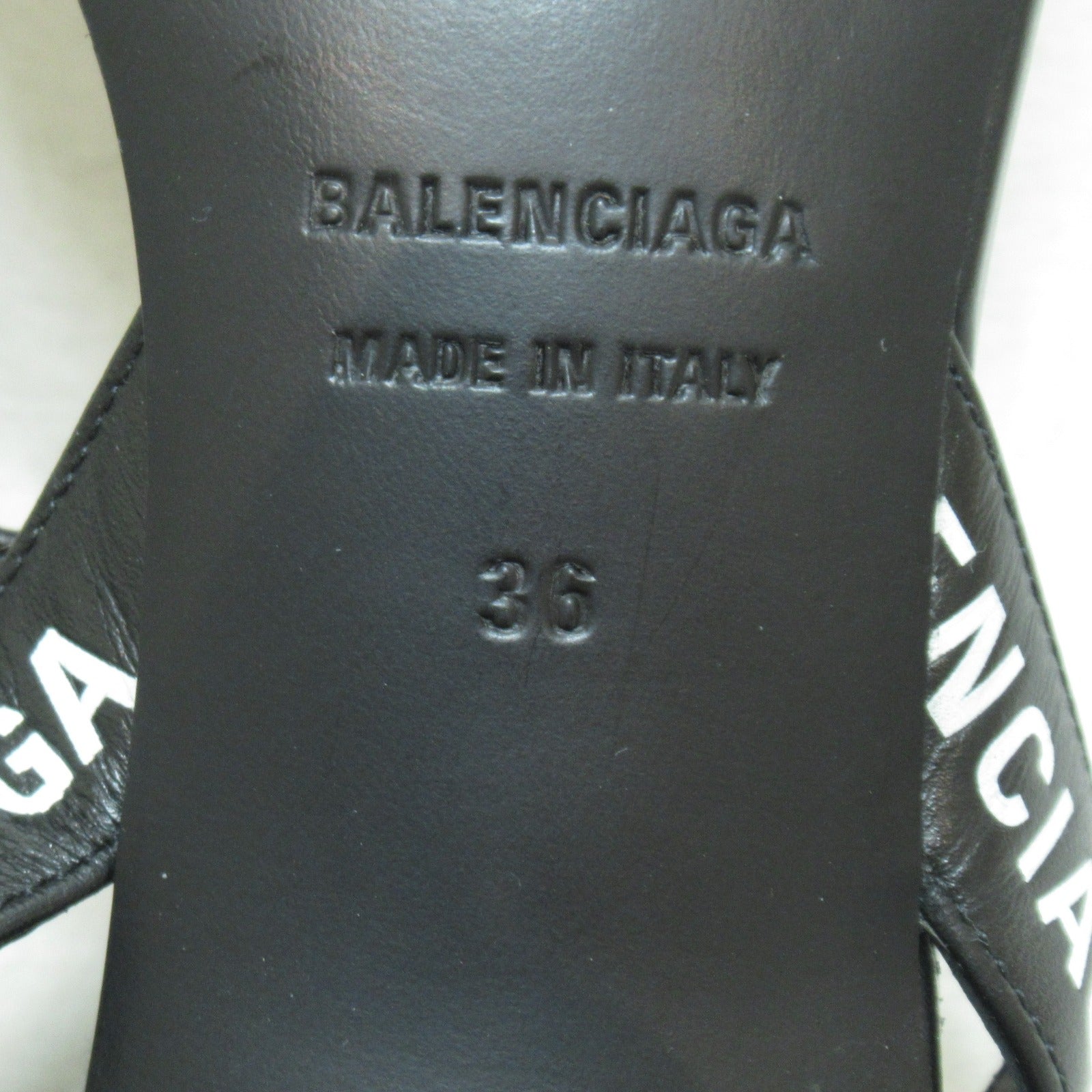 Balenciaga Leather Sandals Black