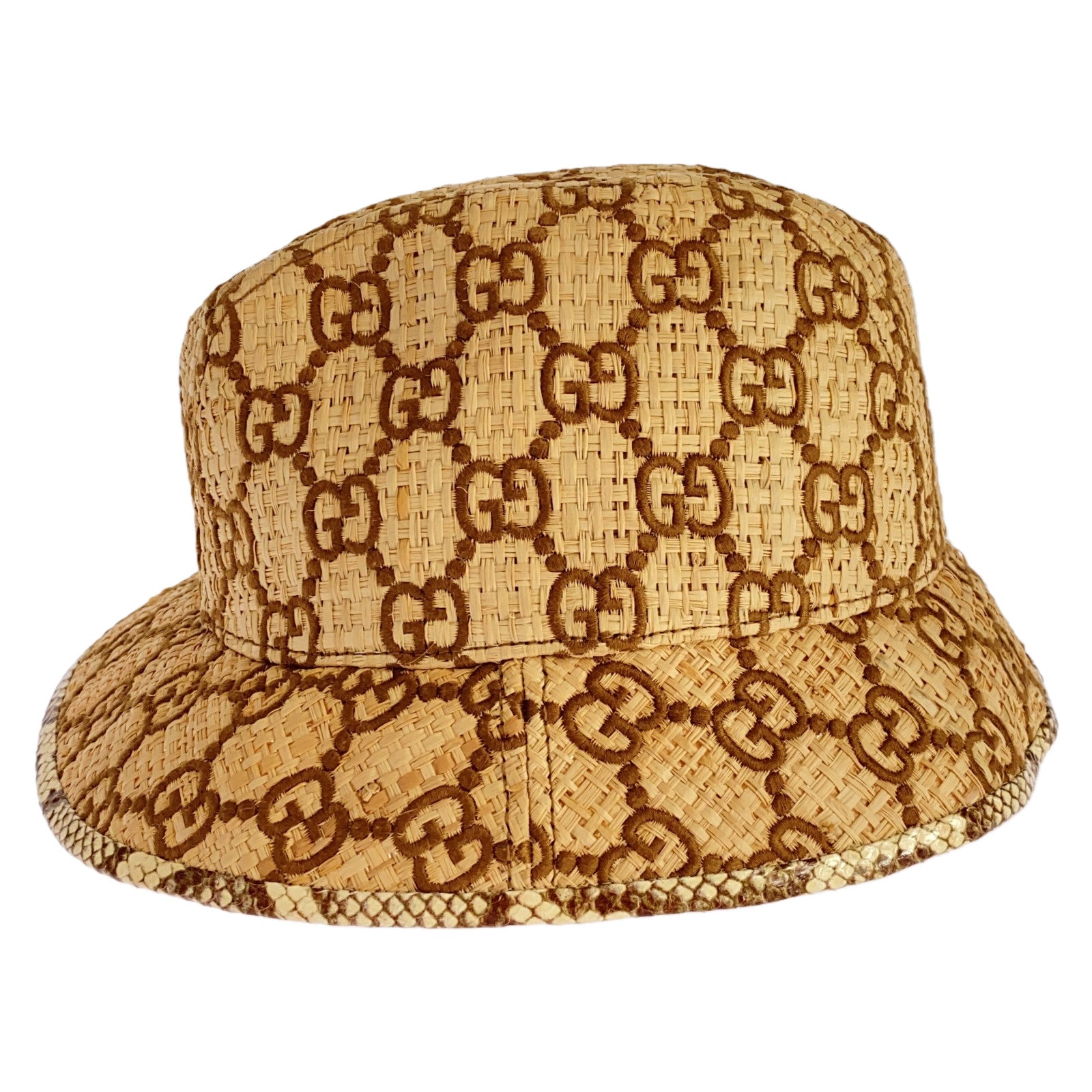 Gucci Straw Hat Beige Unisex 582435