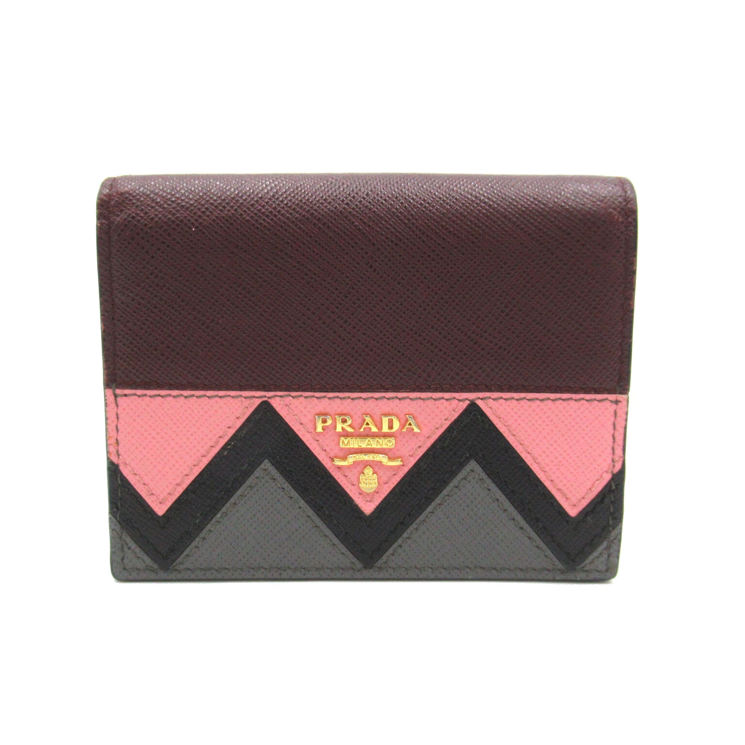 Prada Leather Bifold Wallet Leather Short Wallet 1MV204 in Very Good Condition