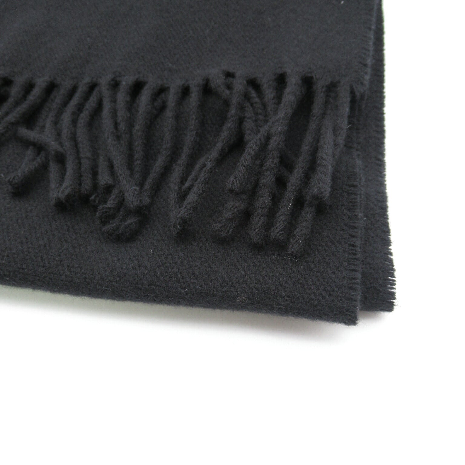 Chanel Wool Scarf Black Unisex