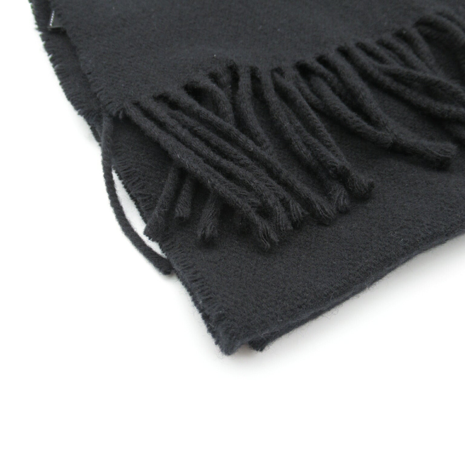 Chanel Wool Scarf Black Unisex