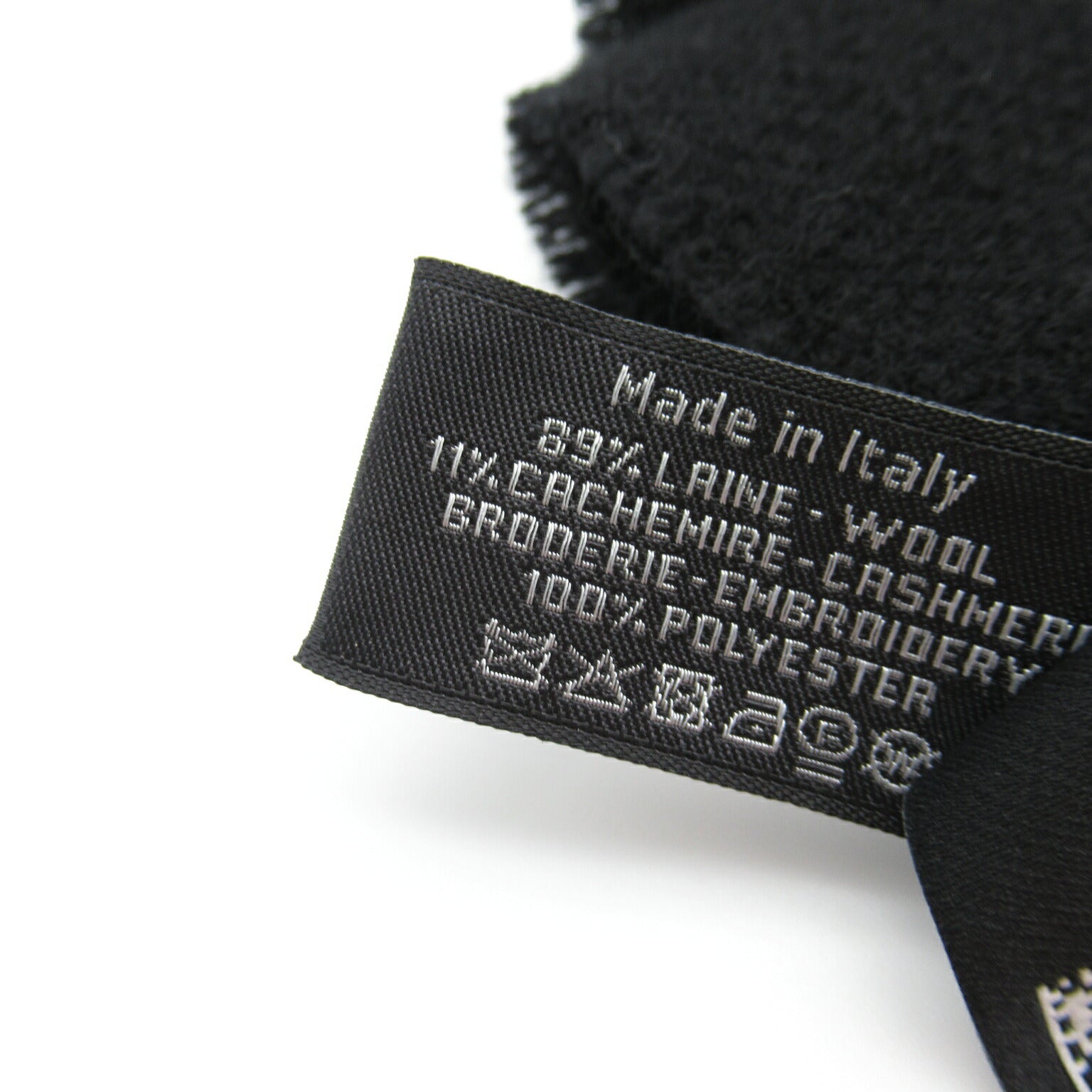 Chanel Wool Scarf Black Unisex