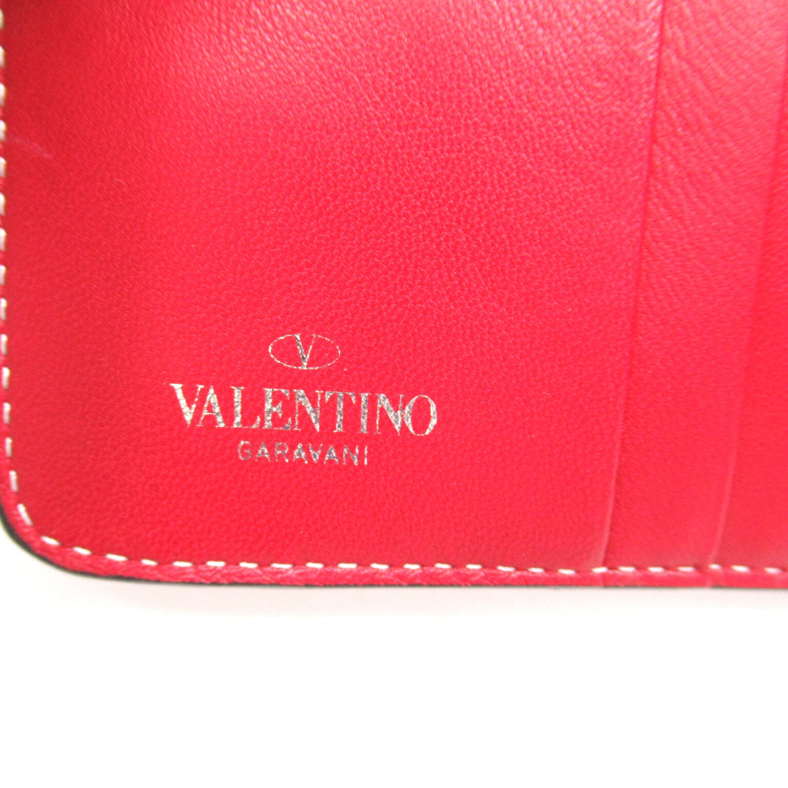 Valentino Leather Studded Bi-Fold Wallet Leather Short Wallet in Great Condition