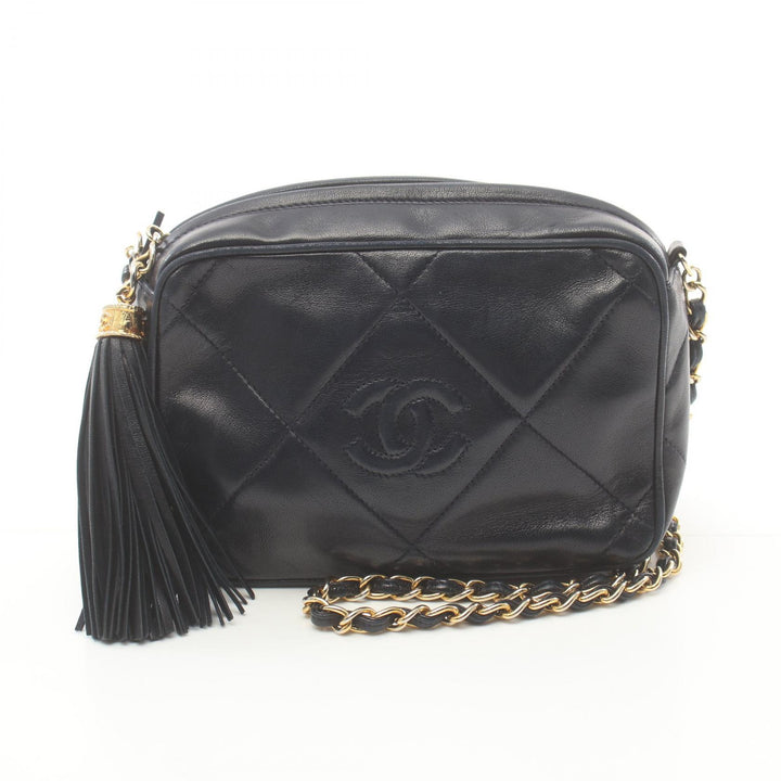 Chanel Lambskin Matelasse Shoulder Bag Navy