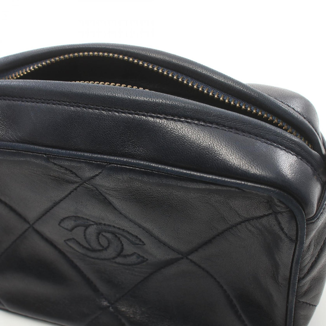 Chanel Lambskin Matelasse Shoulder Bag Navy