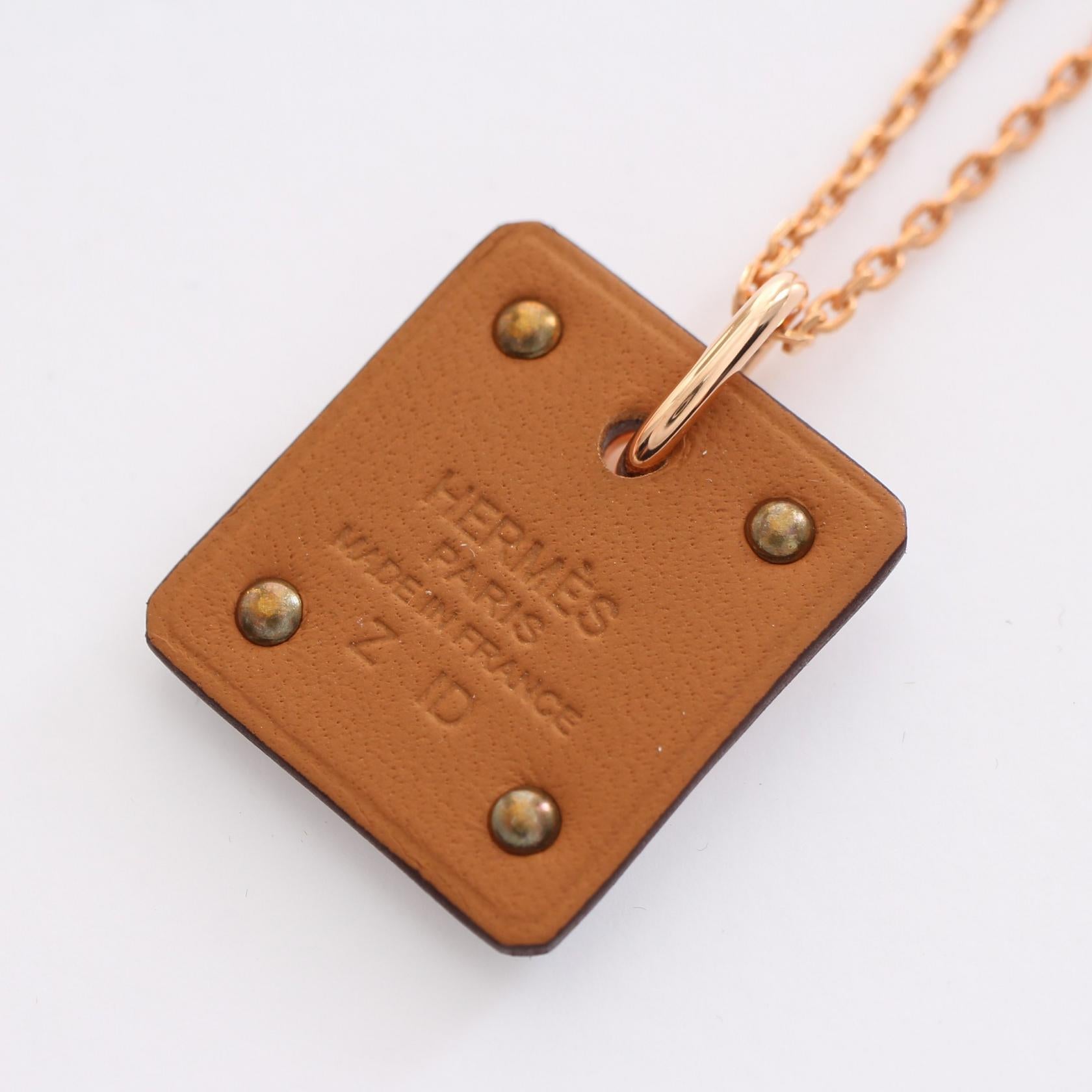 Hermes As de Coeur PM Necklace Gold/Blue