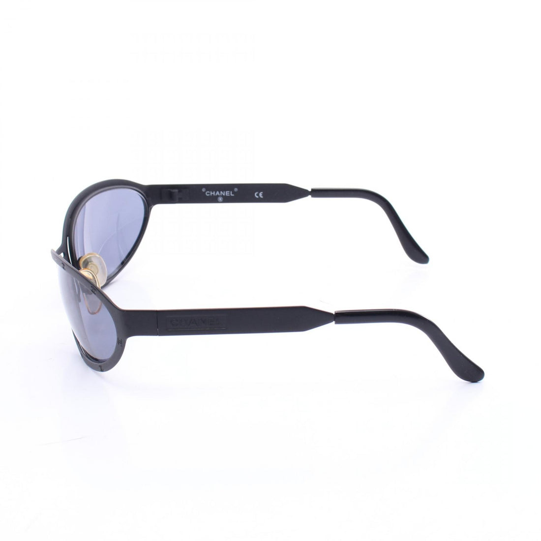 Chanel Coco Mark Sunglasses Black Metal Plastic