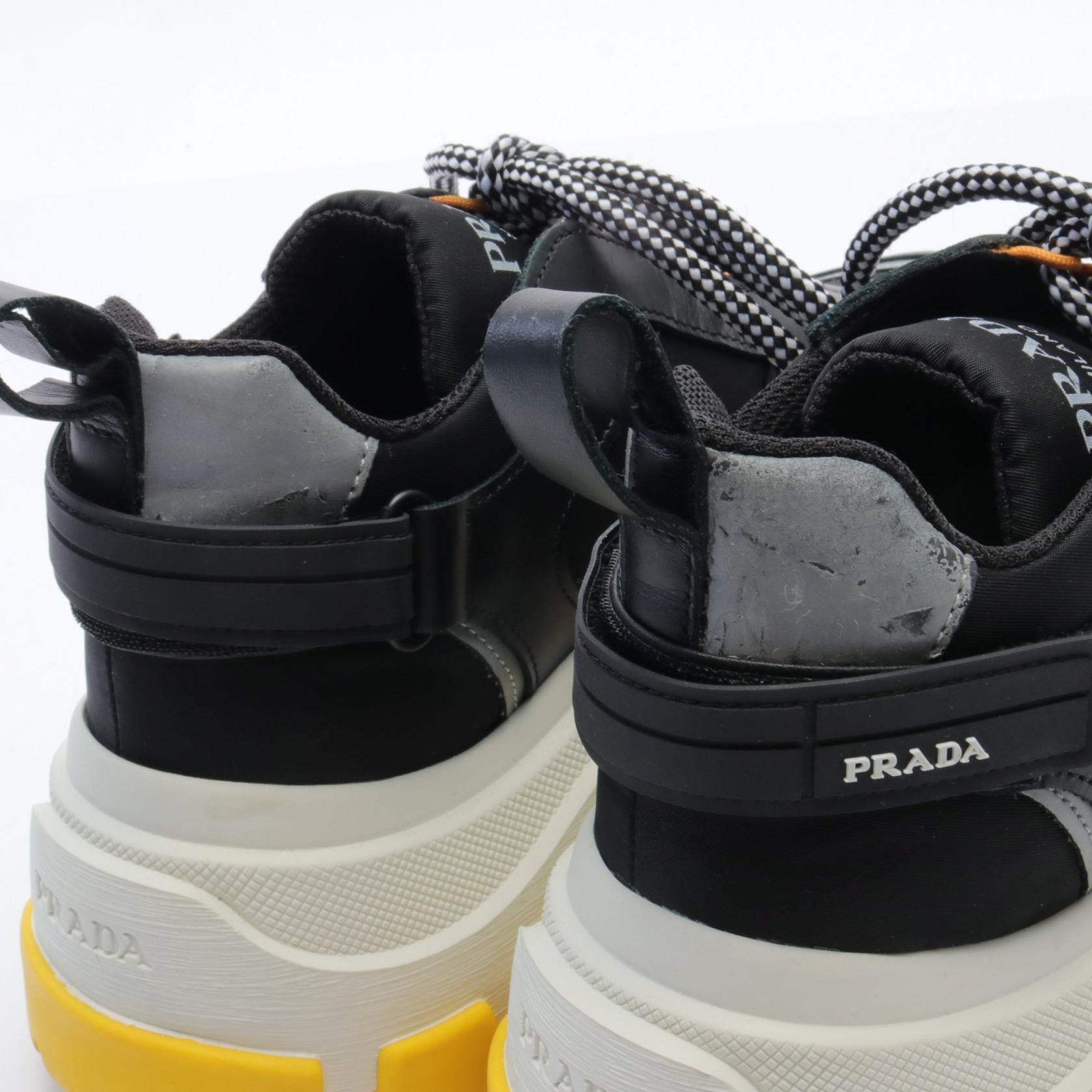 Prada Leather Fabric Block Sneakers 1E586L