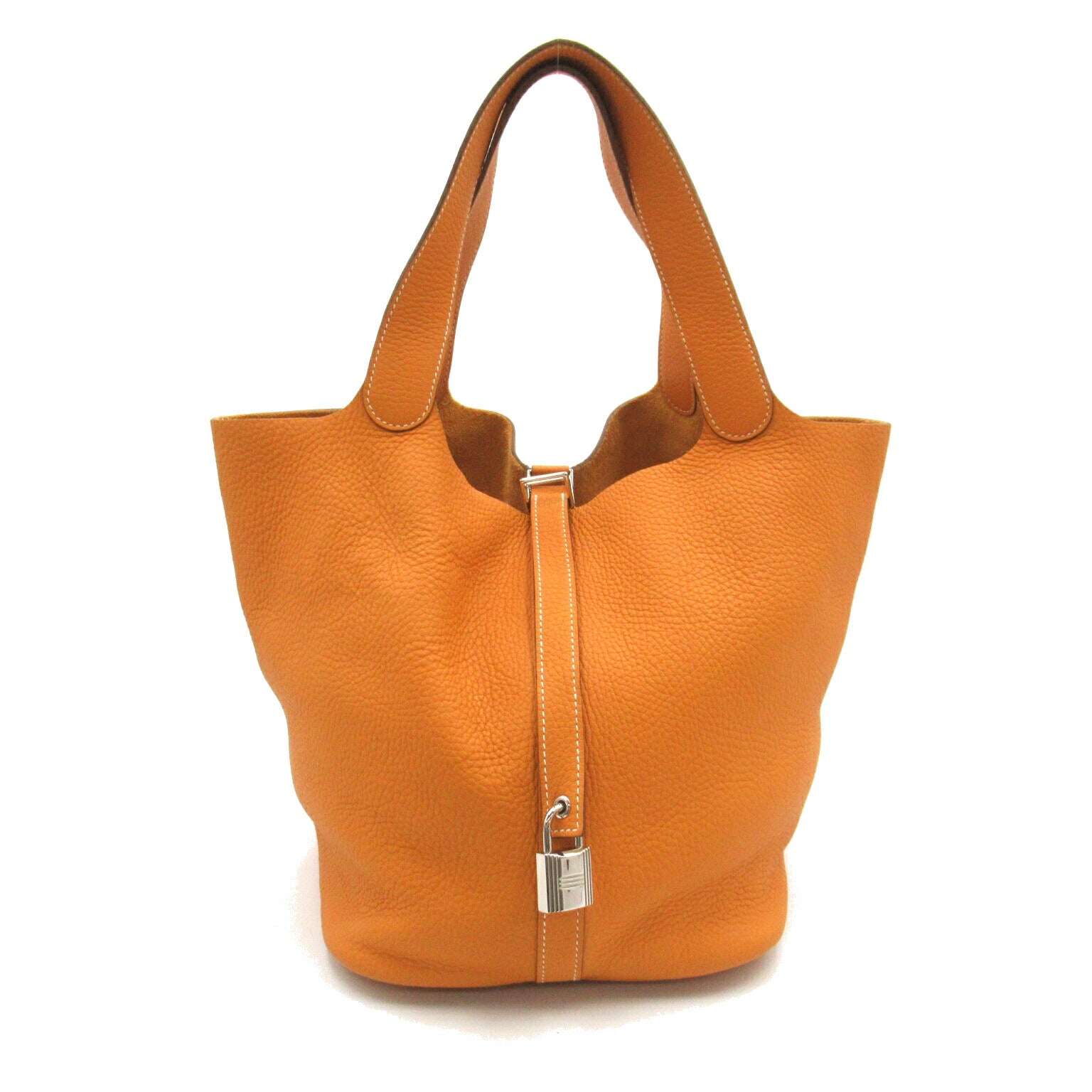 Hermes Picotin Lock GM Handbag Orange Leather