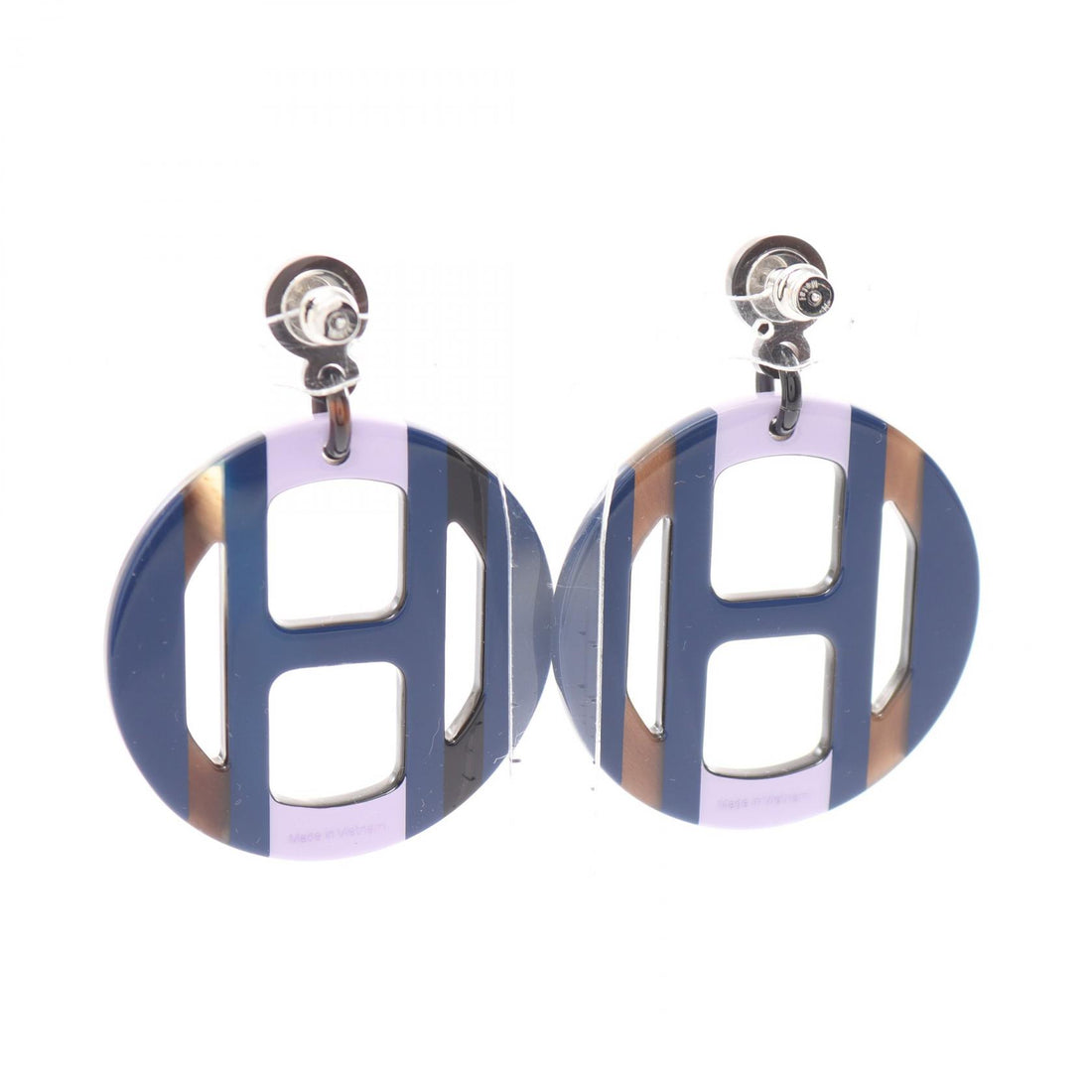 Hermes H Equip Earrings Buffalo Horn