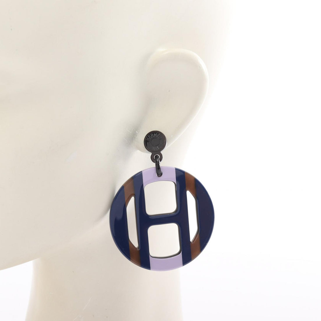 Hermes H Equip Earrings Buffalo Horn