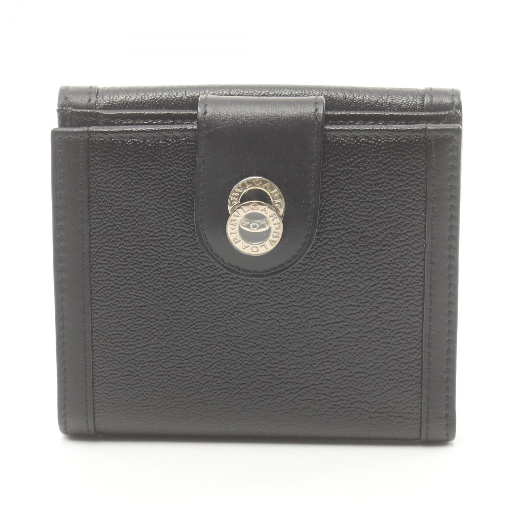 Bvlgari Leather Bifold Wallet Black