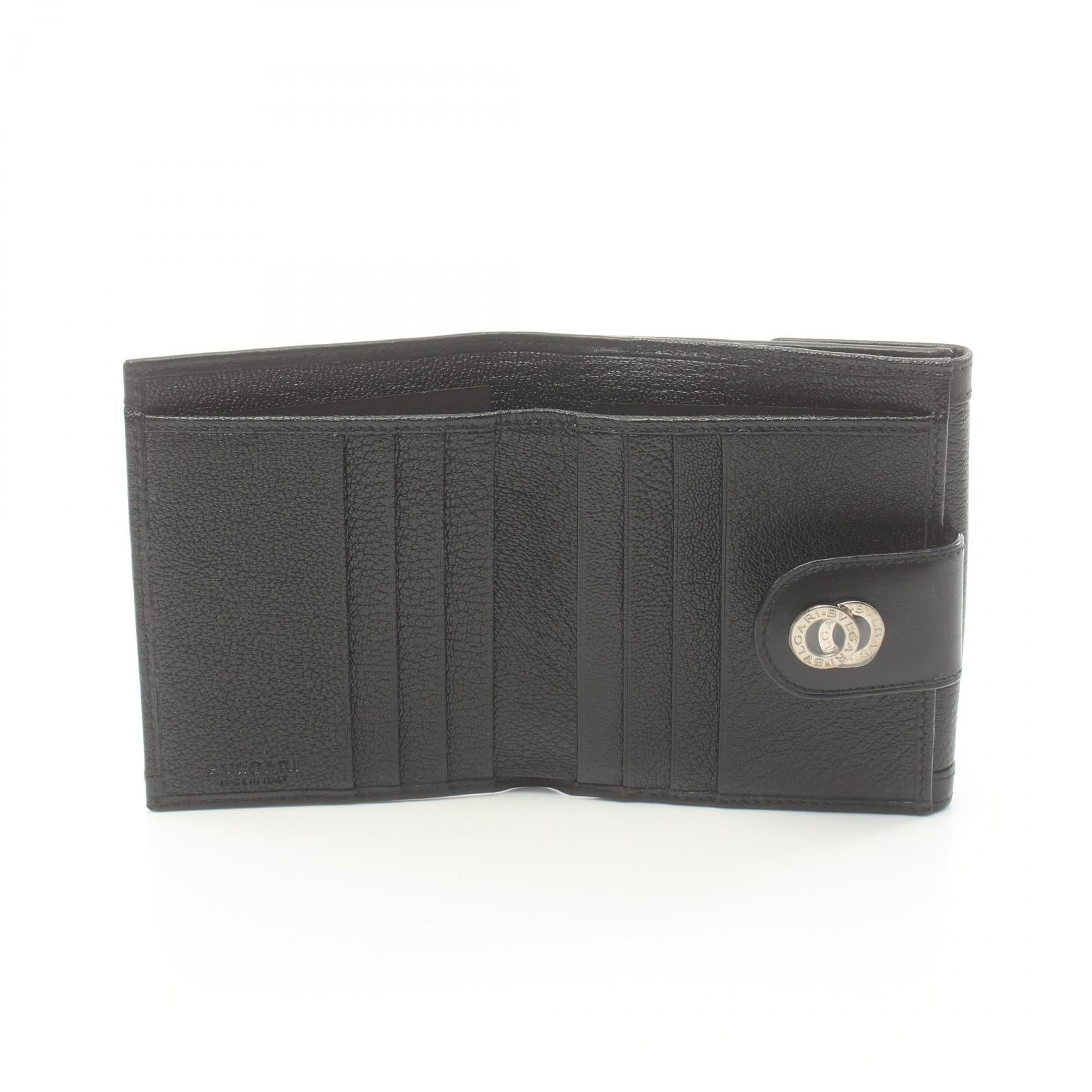 Bvlgari Leather Bifold Wallet Black