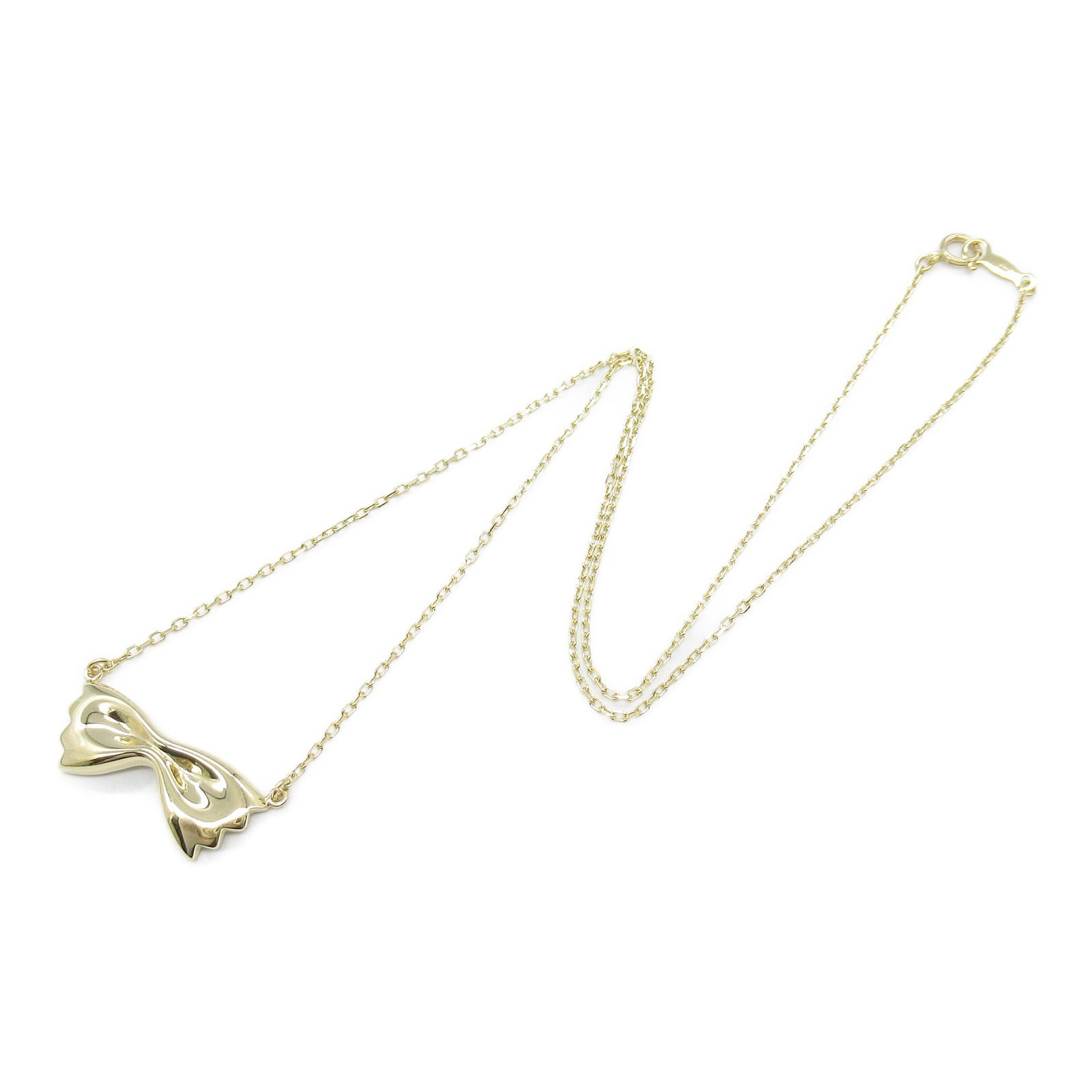 MIKIMOTO Ribbon Necklace K18 Yellow Gold