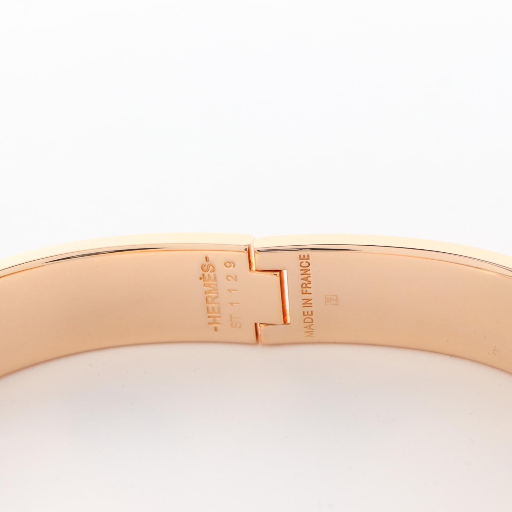 Hermes Click Cadena PM Bangle Gold Enamel