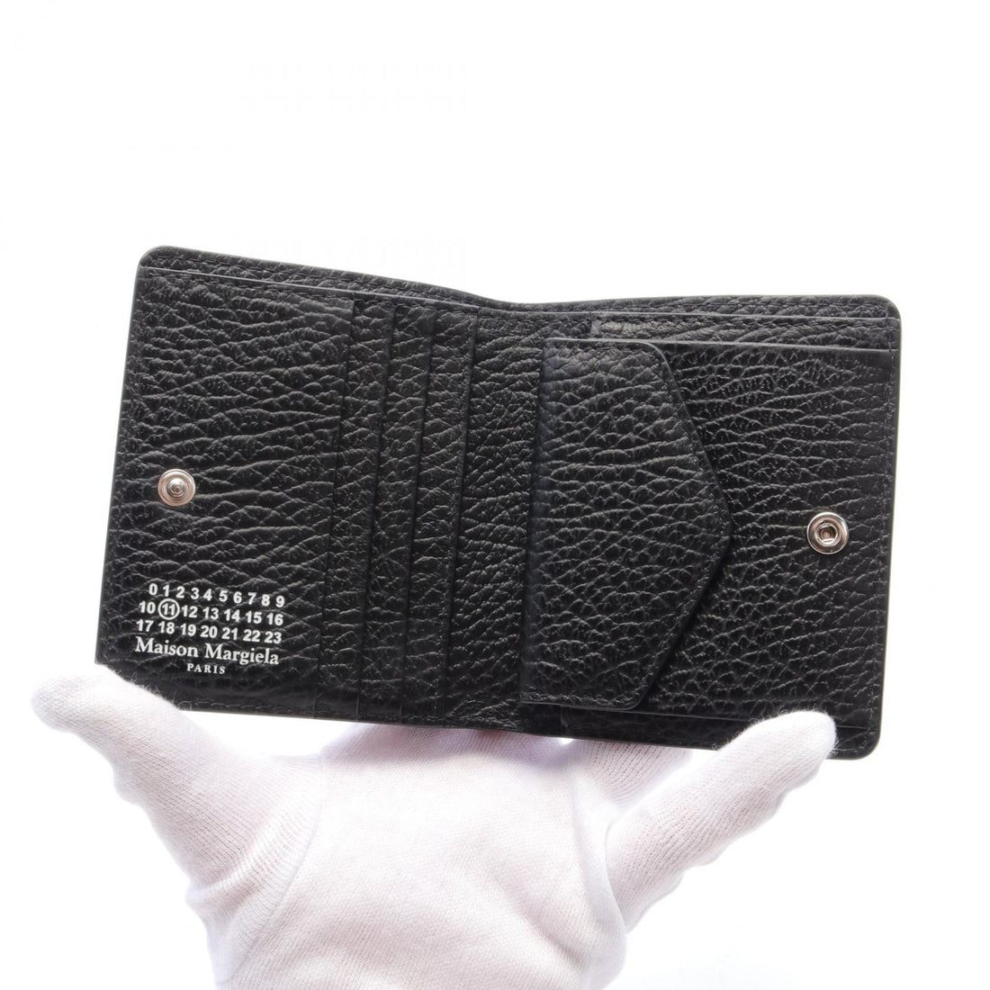 Maison Margiela Leather Popper Wallet Black