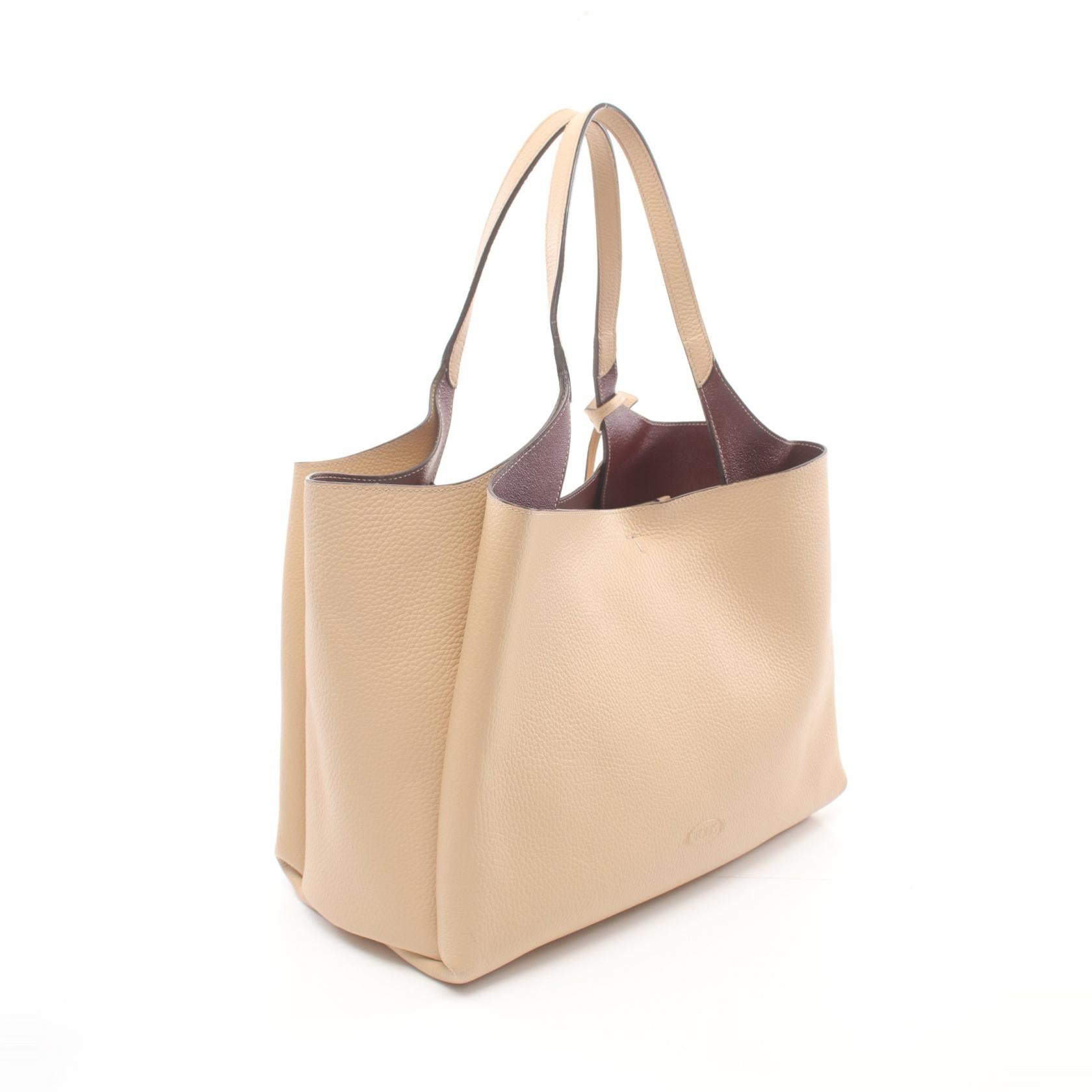 Tod's Leather Timeless Tote Bag Beige